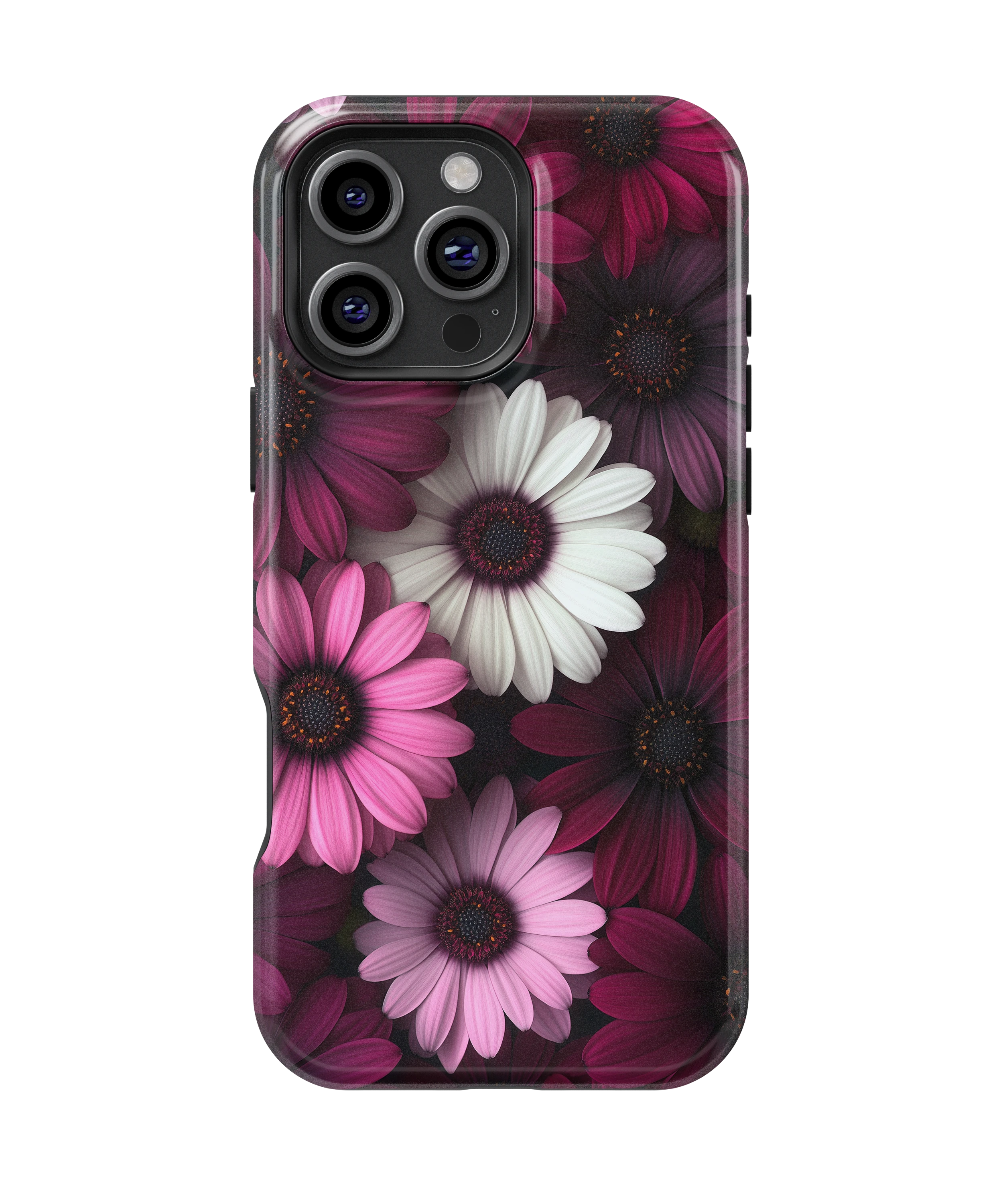 Coque iPhone – Fleurs Élégantes Roses & Blanches