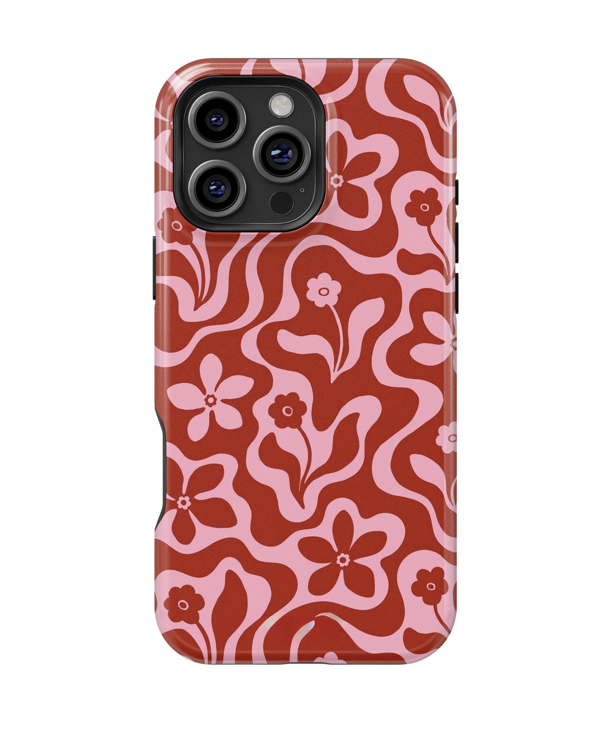 Coque iPhone Fleurie Vintage Rouge & Rose