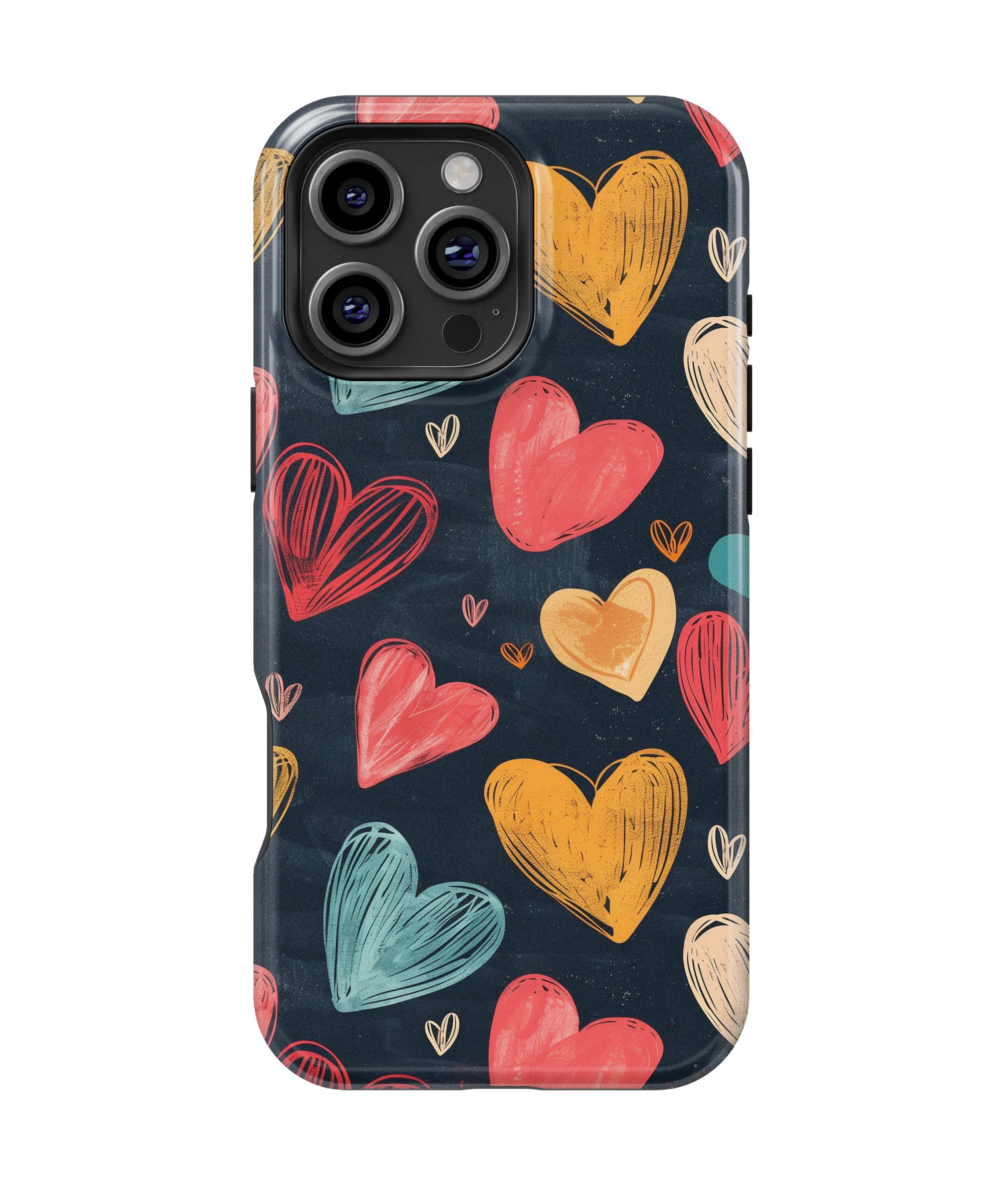 Coque iPhone – Design Cœurs Colorés