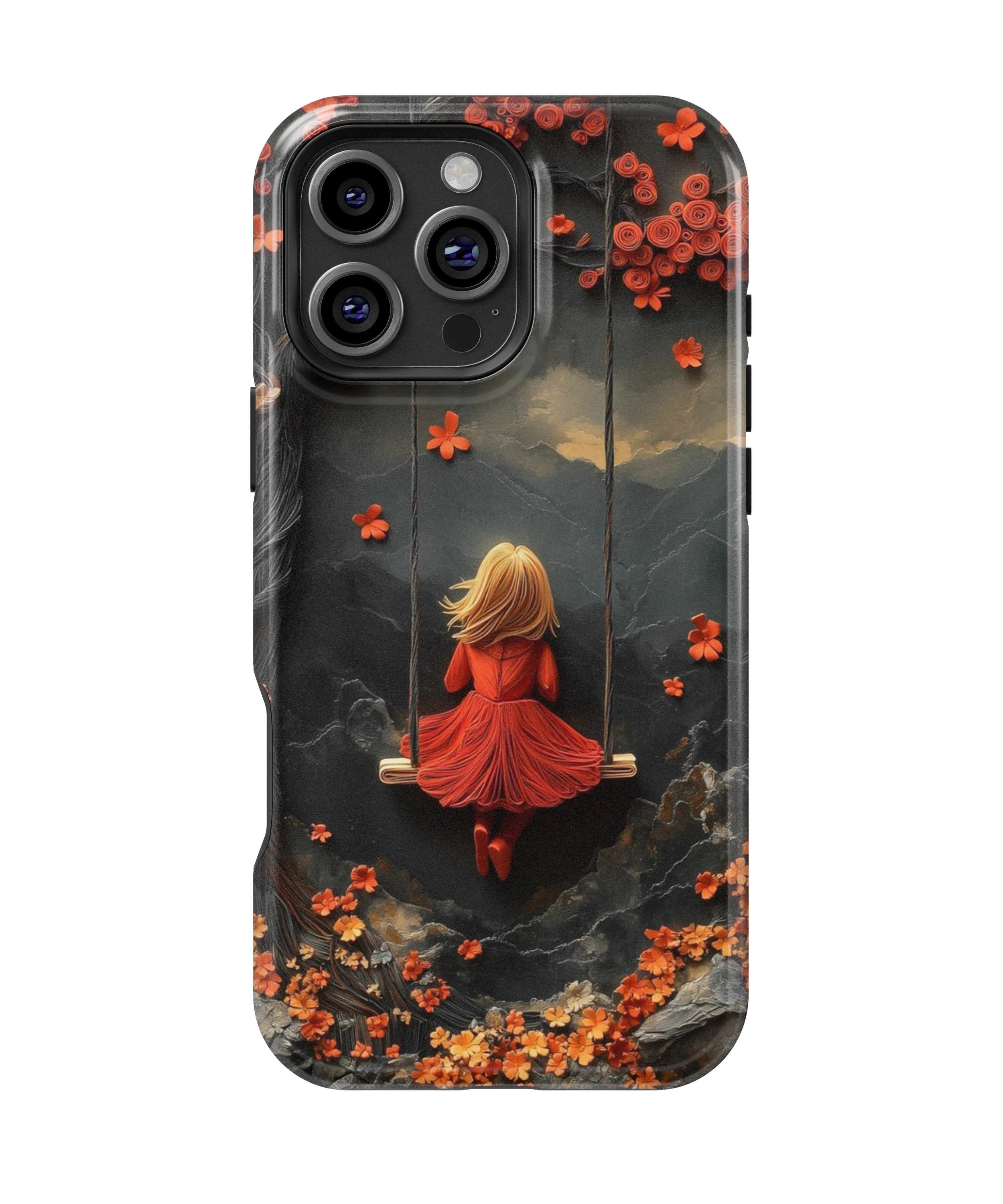 Coque iPhone – Design Fille sur Balançoire Poétique
