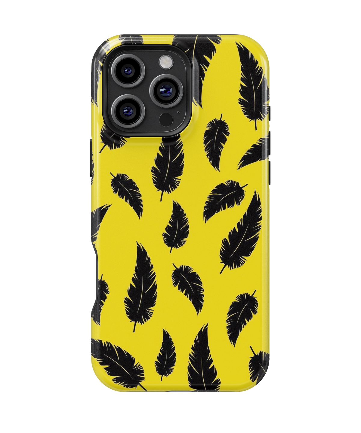 Coque iPhone – Design Plumes Jaunes