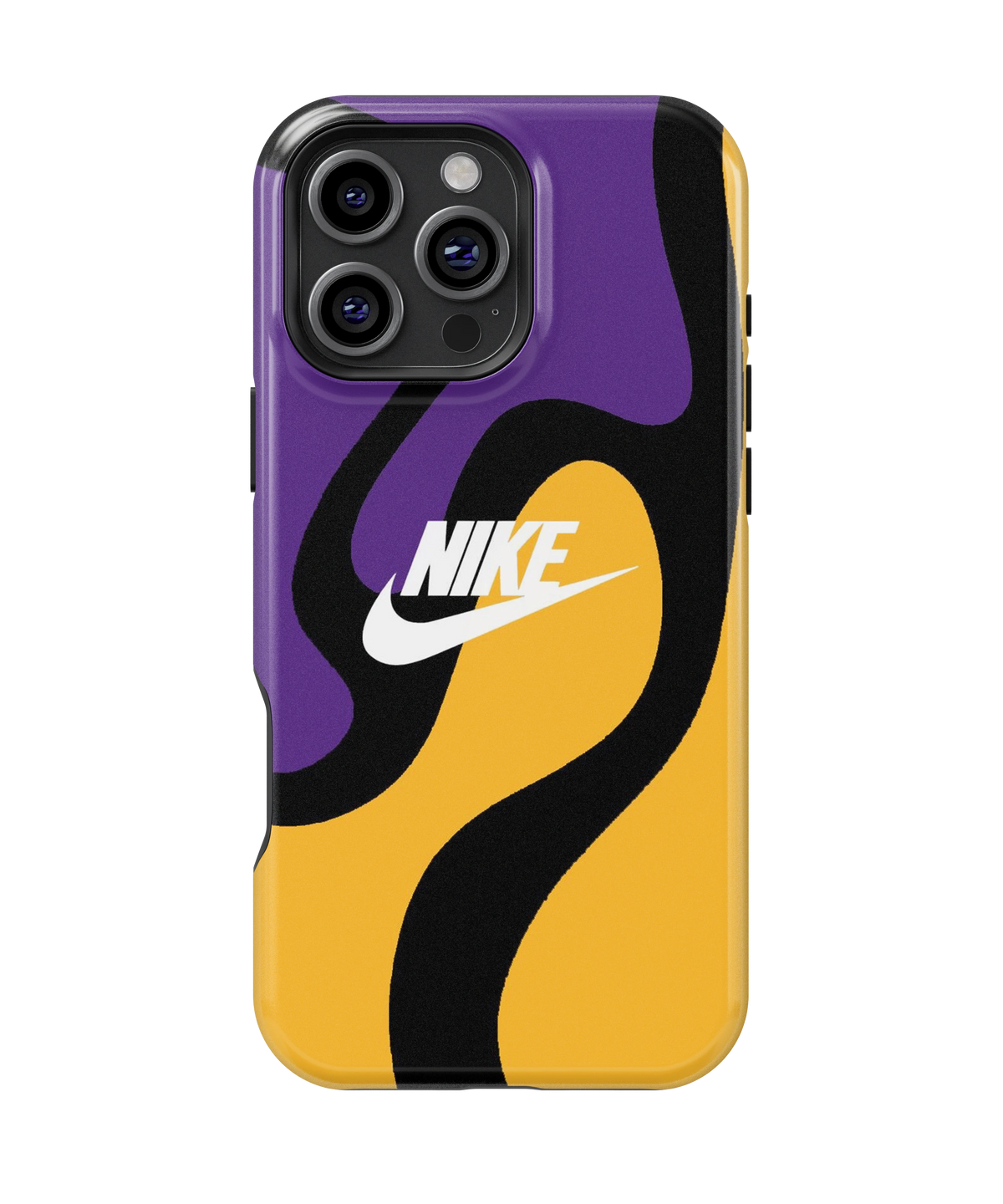 Coque iPhone Nike Abstract – Purple & Gold