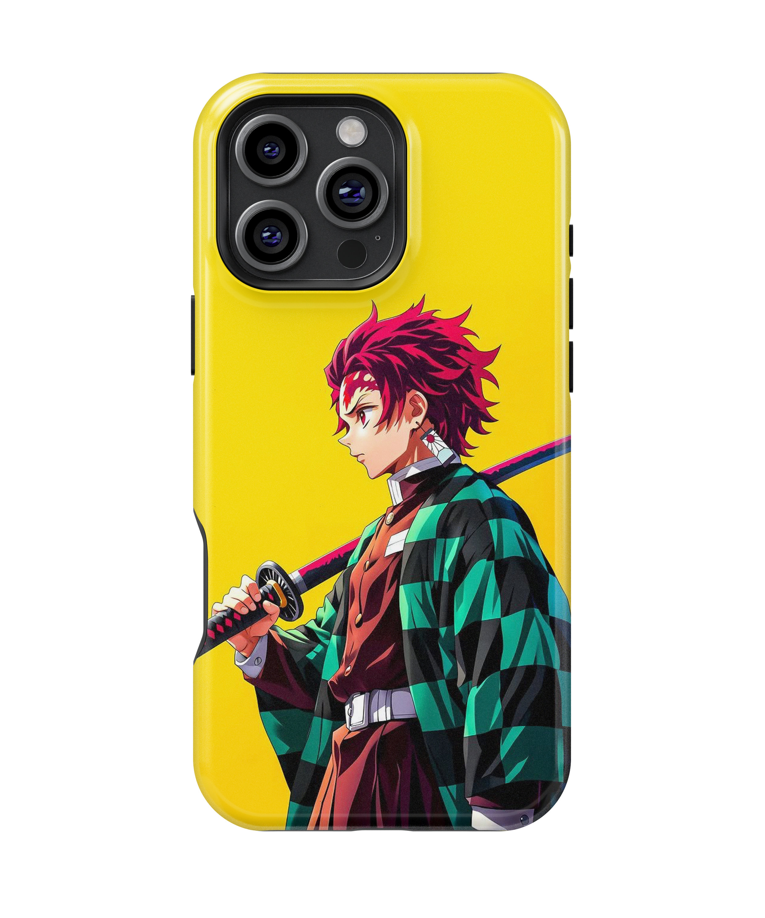 Coque iPhone Tanjiro Kamado – Design Katana & Kimono Vert | Demon Slayer