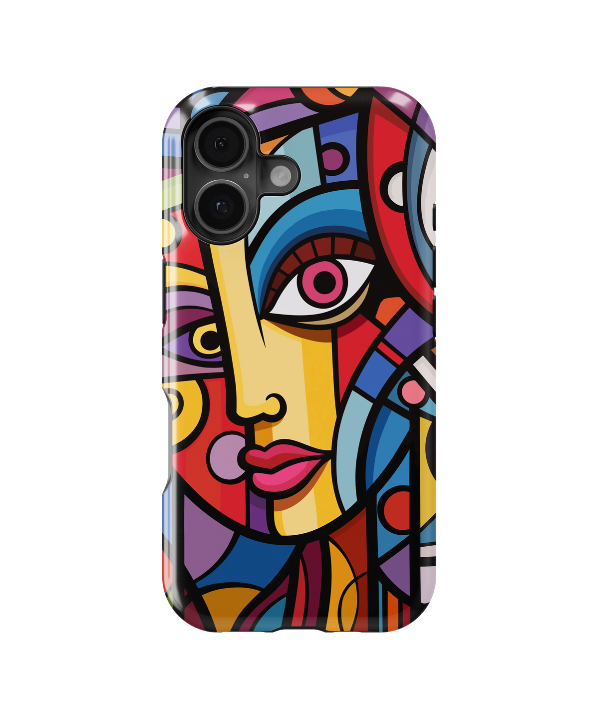 Coque iPhone – Design Visage Abstrait Coloré