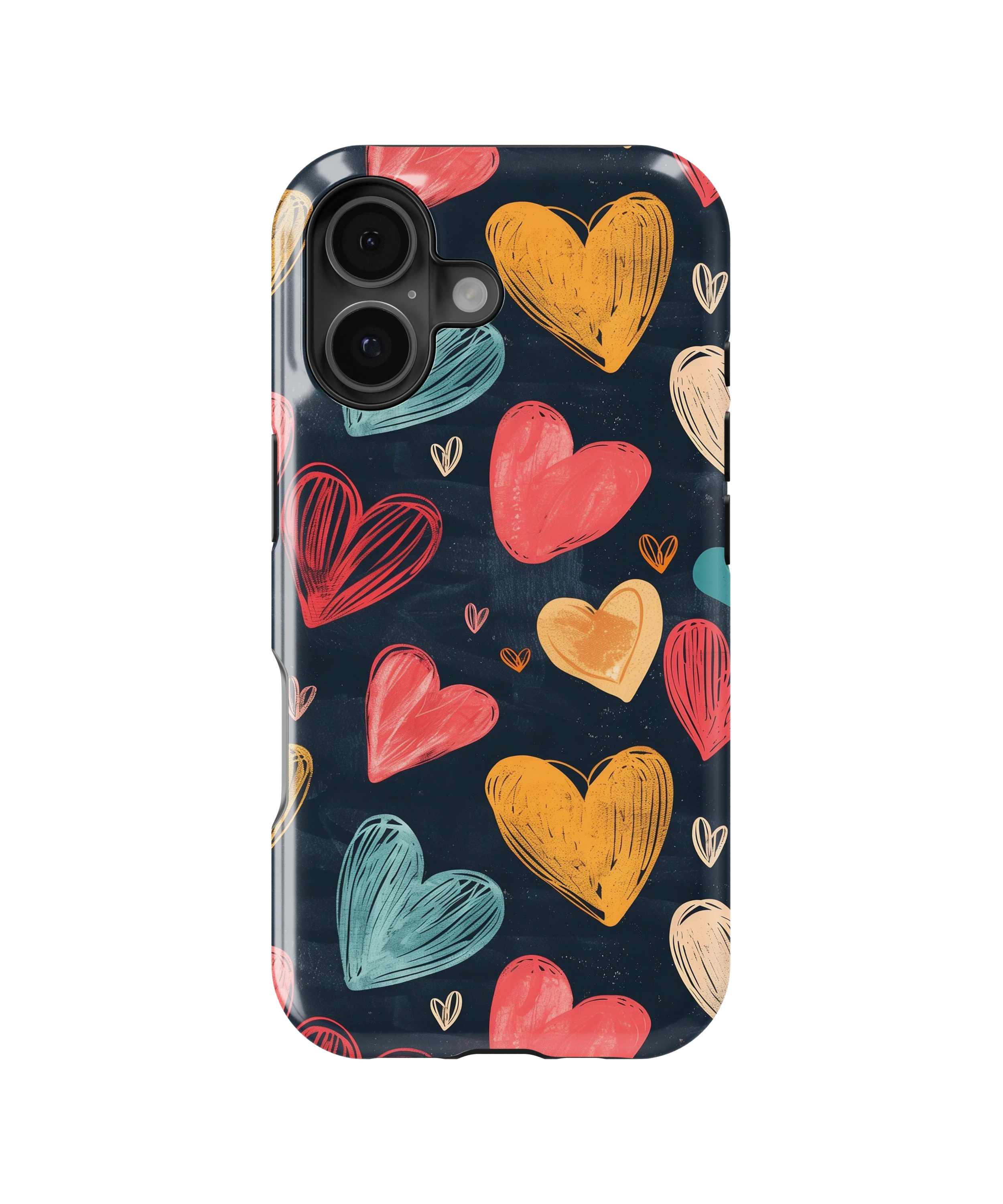 Coque iPhone – Design Cœurs Colorés