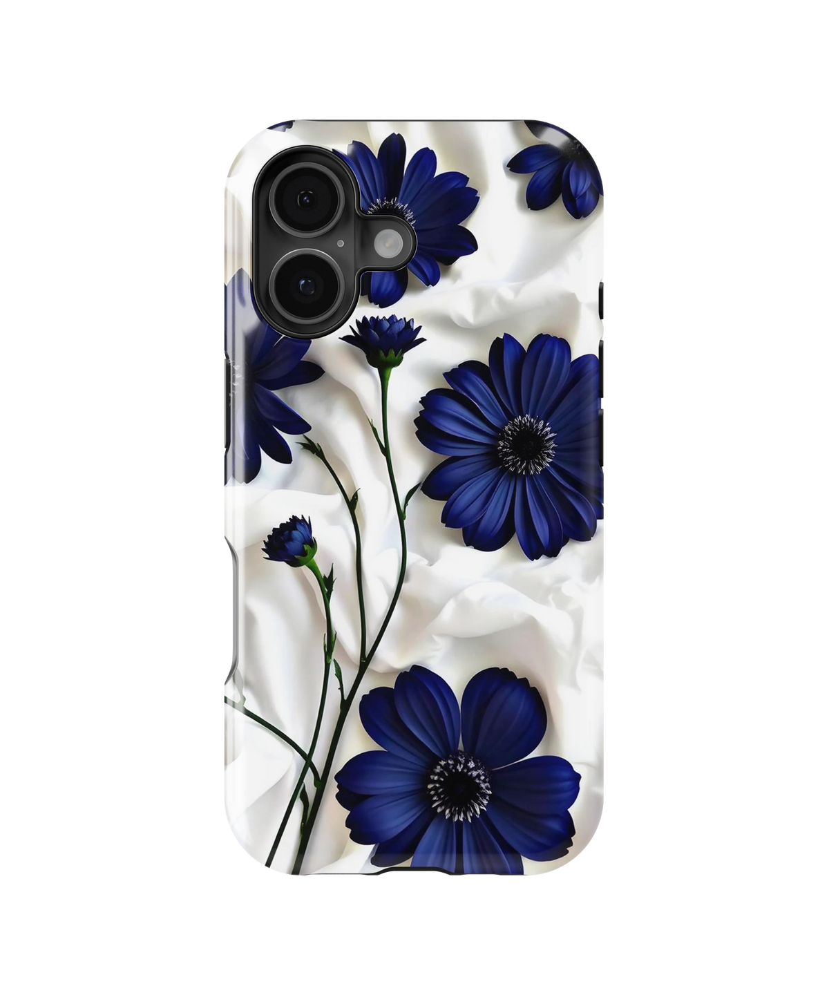 Coque iPhone – Design Fleurs Bleu Nuit