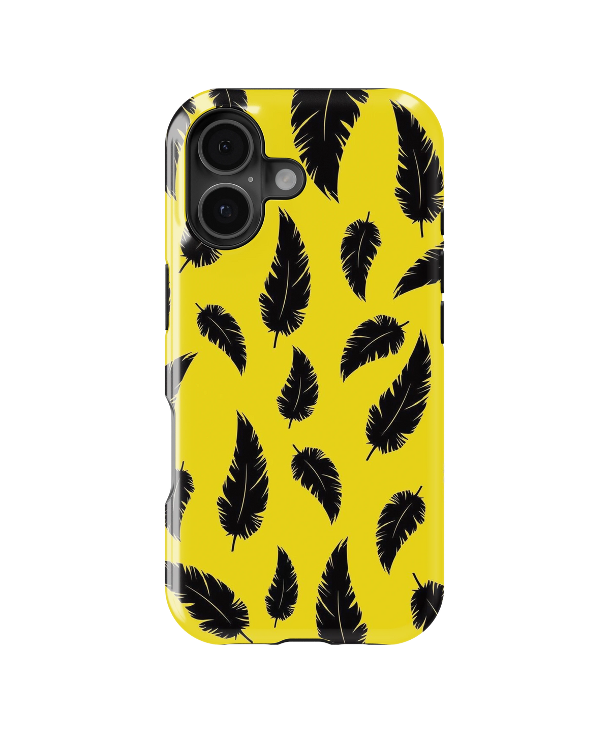 Coque iPhone – Design Plumes Jaunes