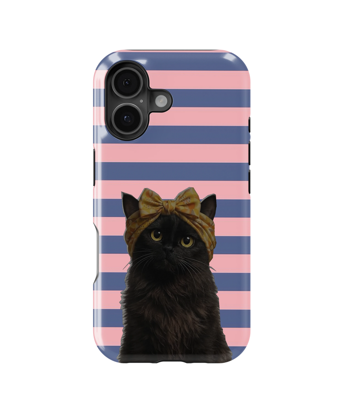 Coque iPhone – Design Chat Noir Rayé