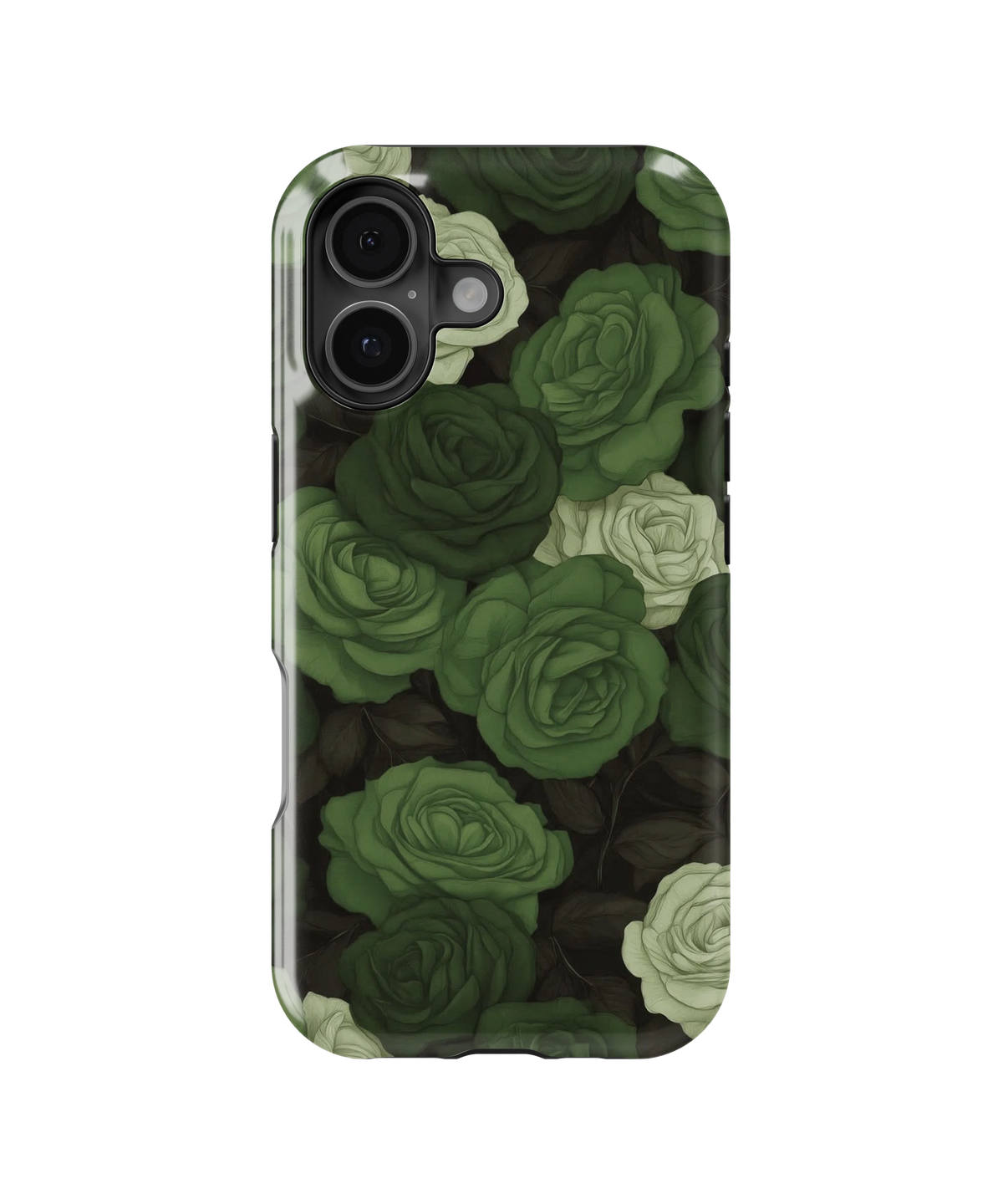 Coque iPhone – Design Roses Vertes