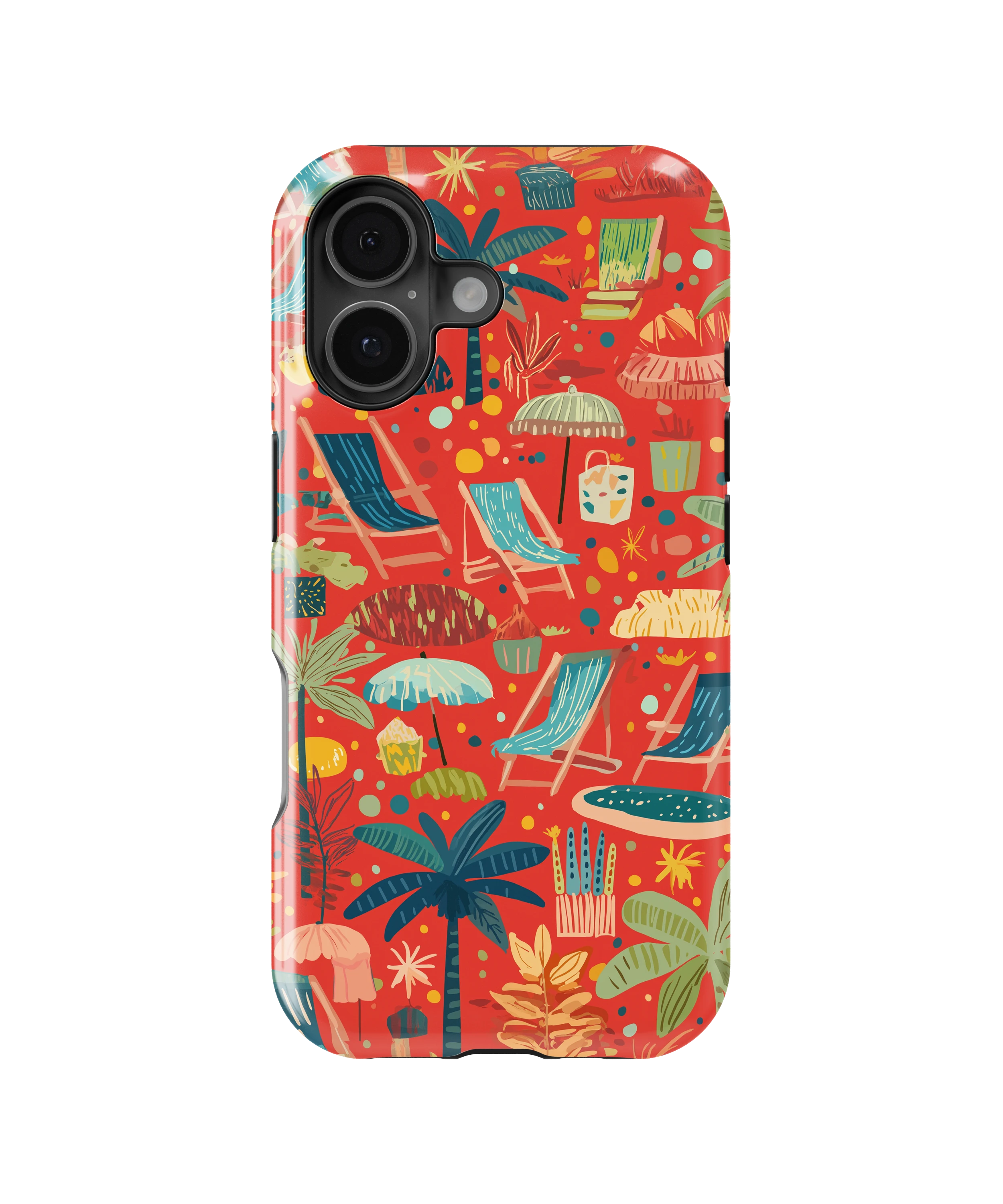 Coque iPhone – Design Summer Rouge Tropical & Fun