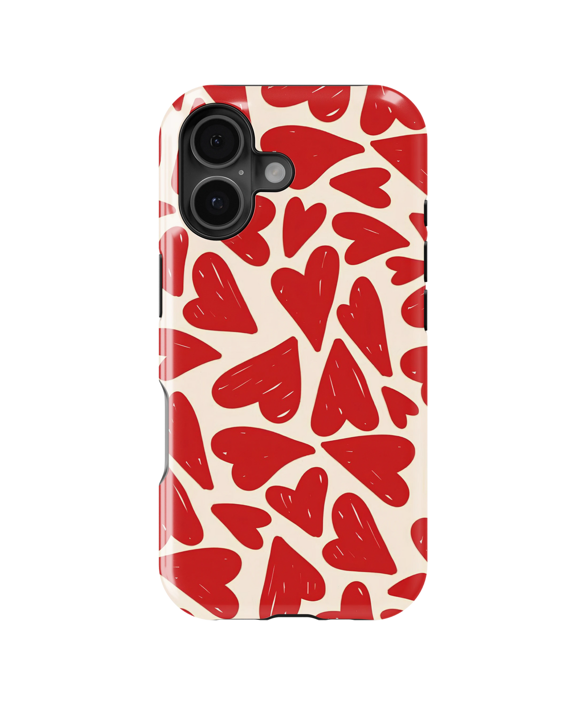 Coque iPhone – Design Cœurs rouges