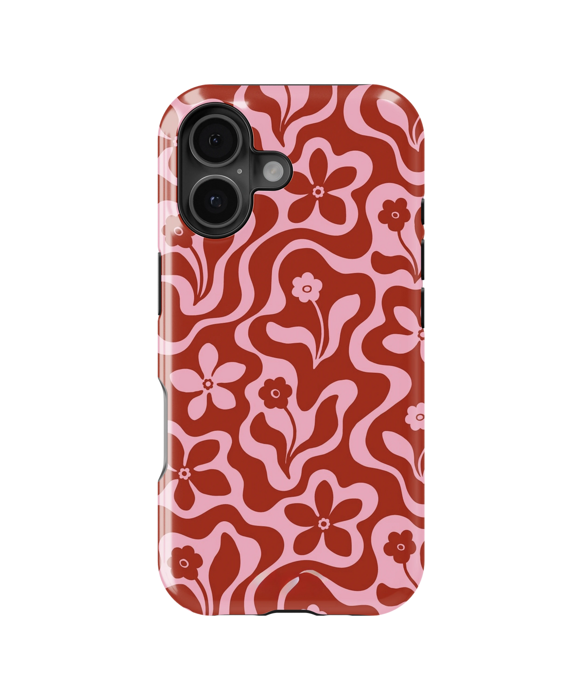 Coque iPhone Fleurie Vintage Rouge & Rose