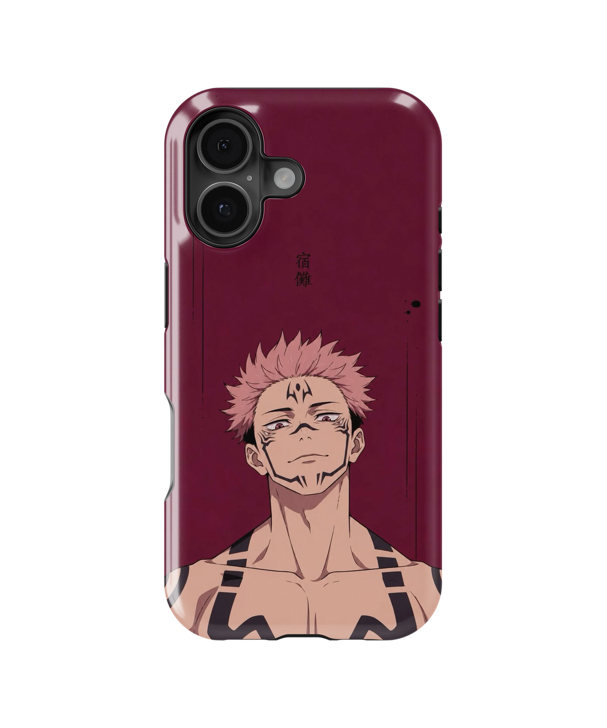 Coque iPhone Sukuna – Jujutsu Kaisen Dark Red