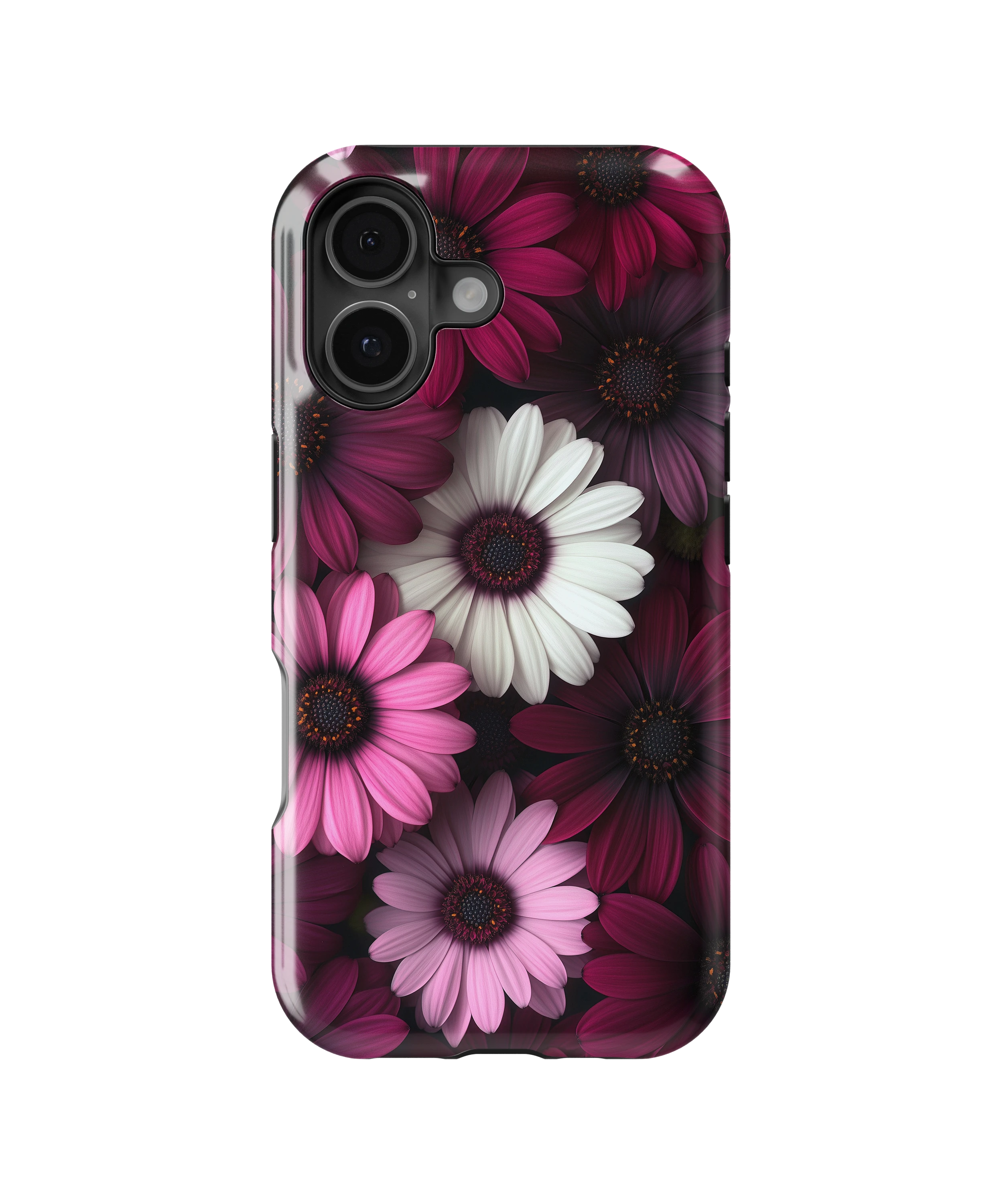 Coque iPhone – Fleurs Élégantes Roses & Blanches