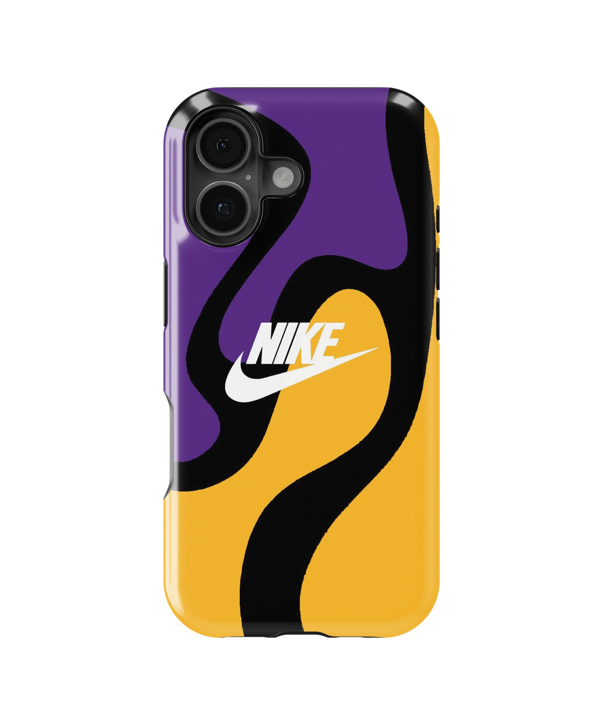 Coque iPhone Nike Abstract – Purple & Gold