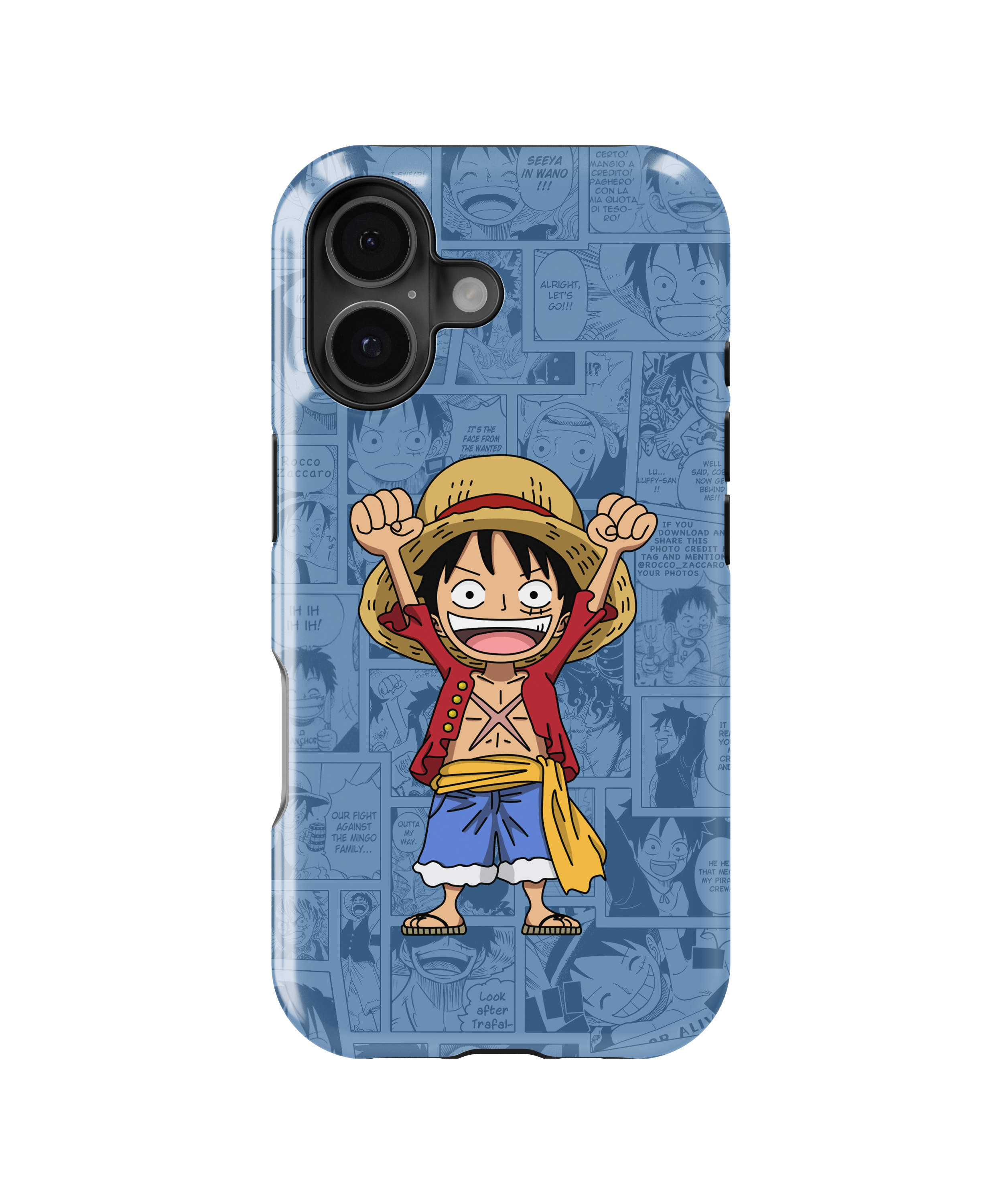 Coque iPhone Monkey D. Luffy – Design Manga Bleu | One Piece