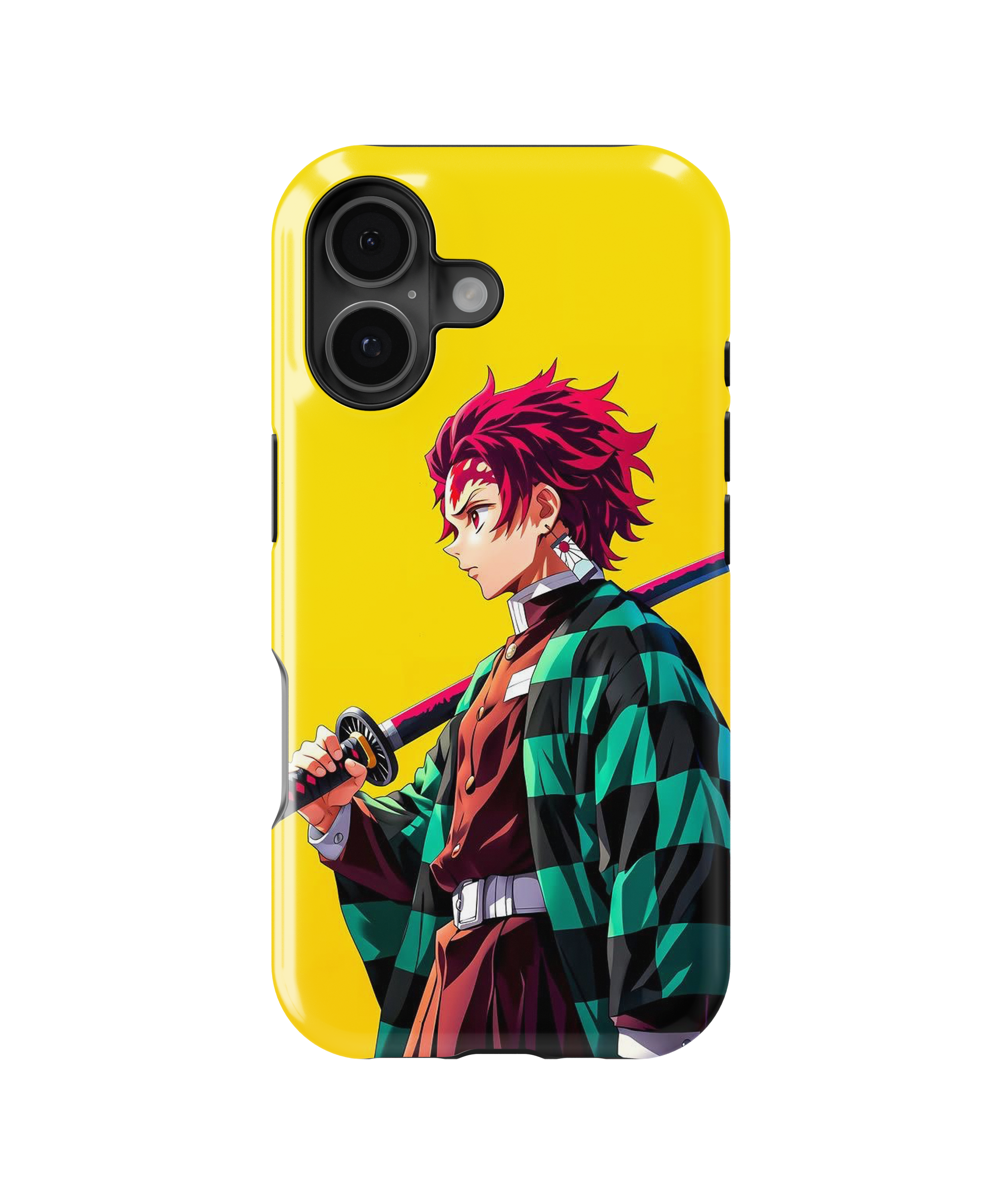Coque iPhone Tanjiro Kamado – Design Katana & Kimono Vert | Demon Slayer