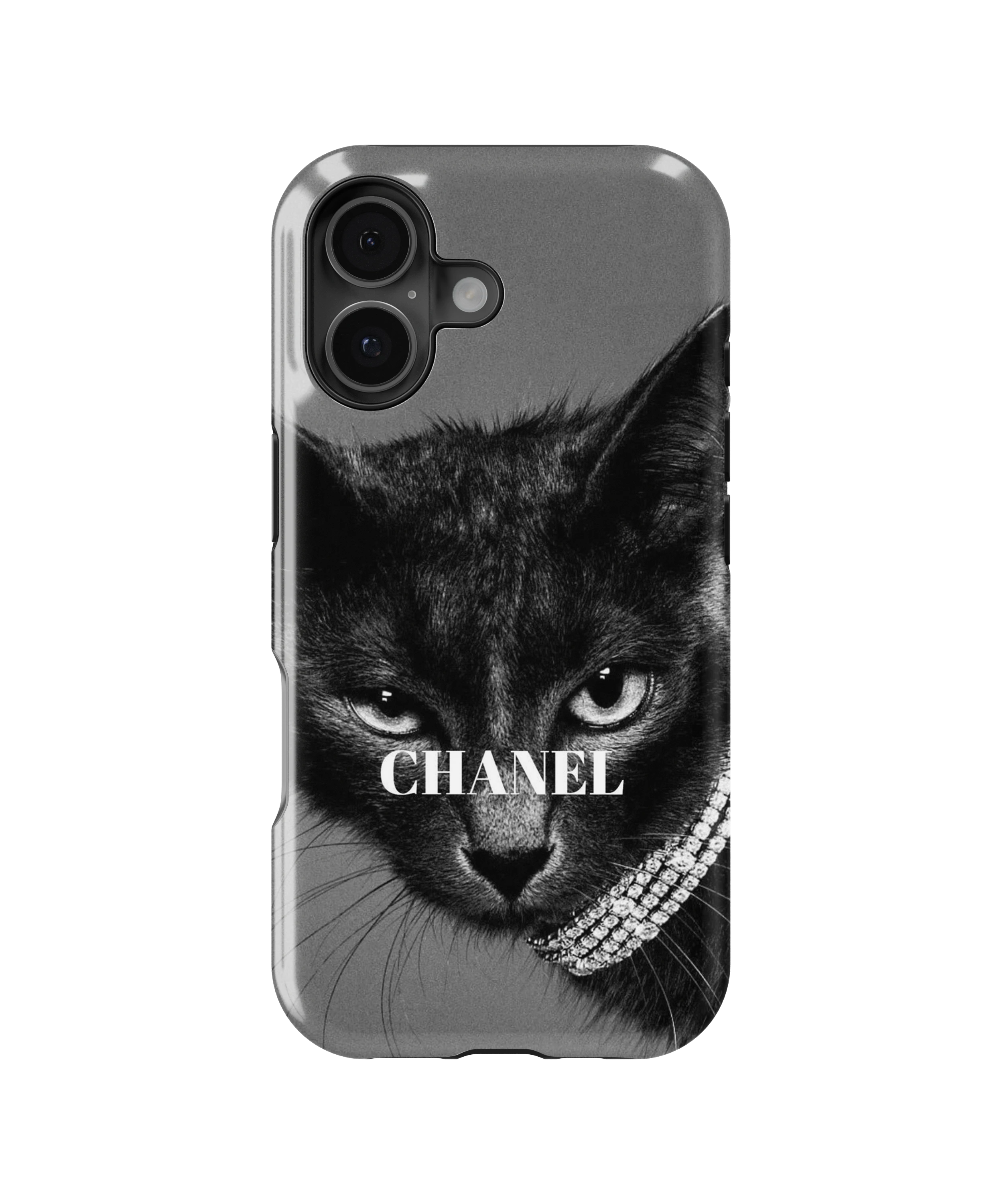 Coque iPhone – Chat Élégant Noir & Blanc Style Luxe