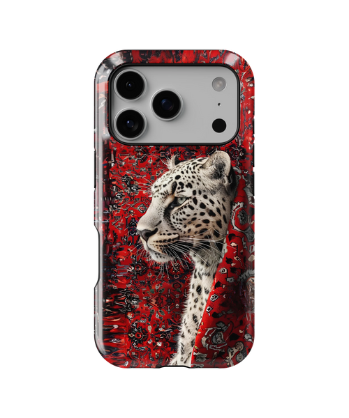 Coque iPhone Léopard Blanc & Rouge Sauvage