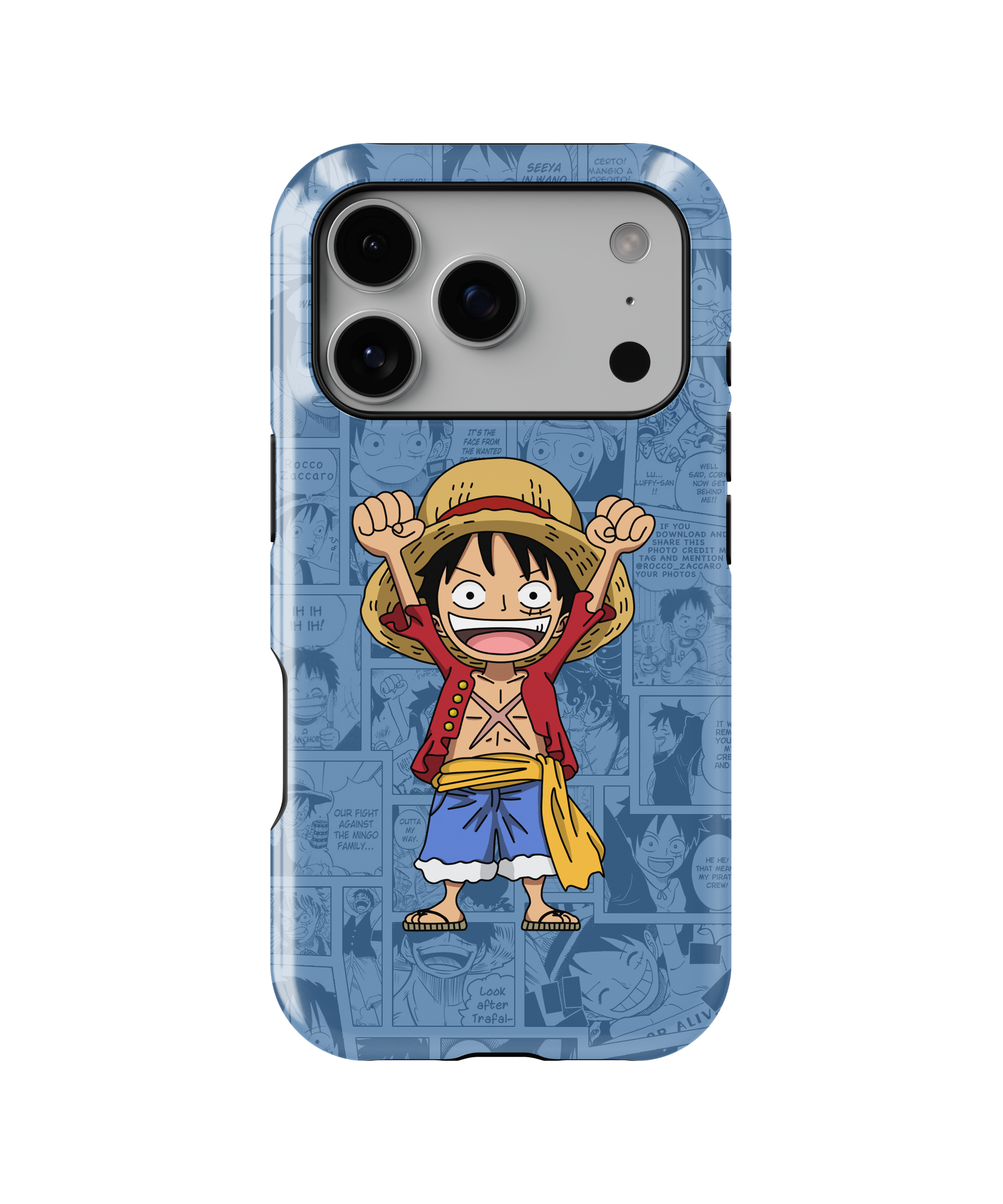 Coque iPhone Monkey D. Luffy – Design Manga Bleu | One Piece
