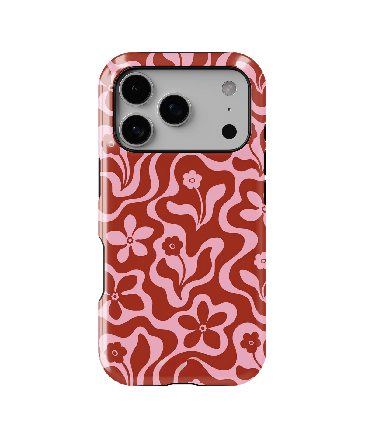 Coque iPhone Fleurie Vintage Rouge & Rose