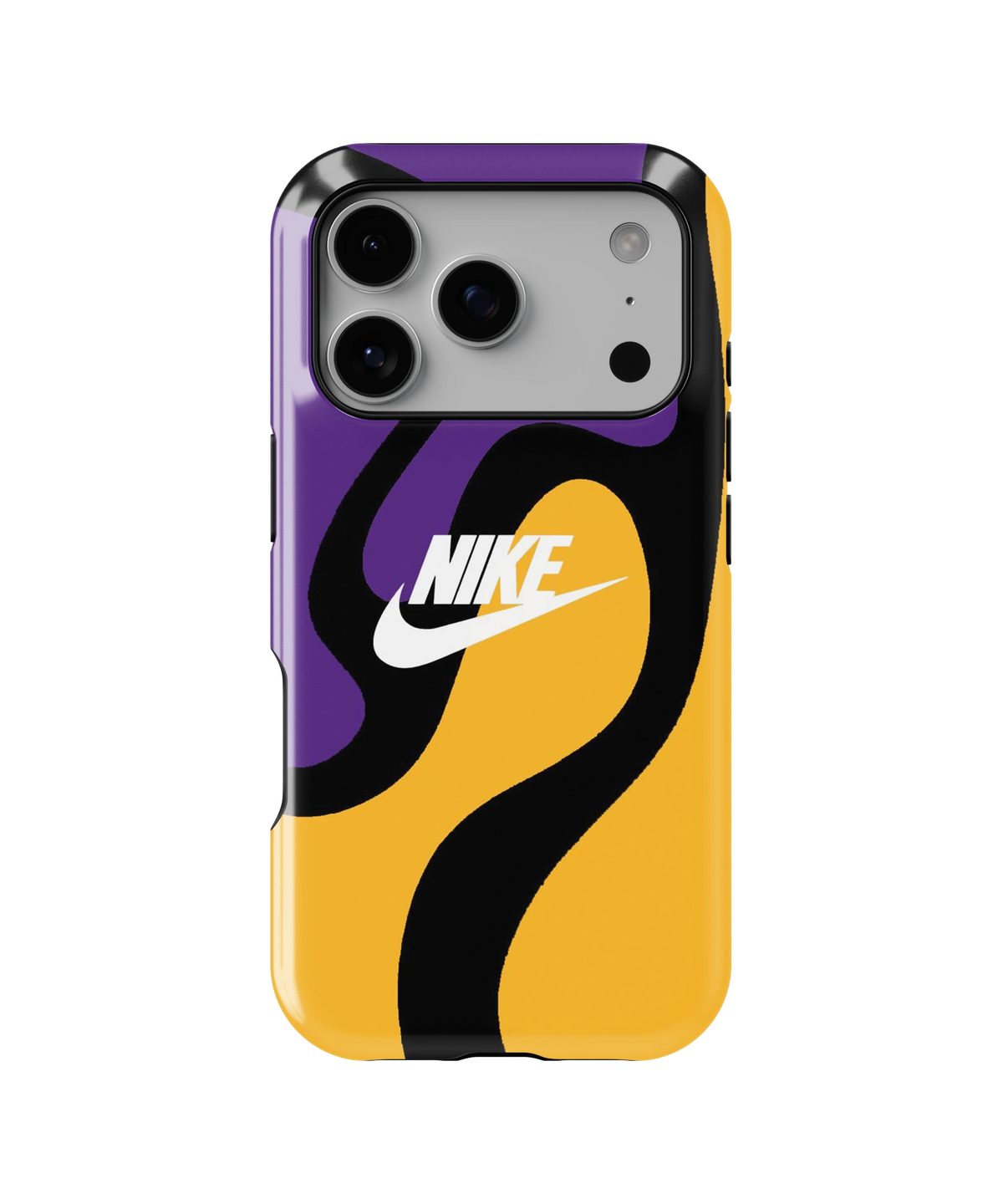 Coque iPhone Nike Abstract – Purple & Gold