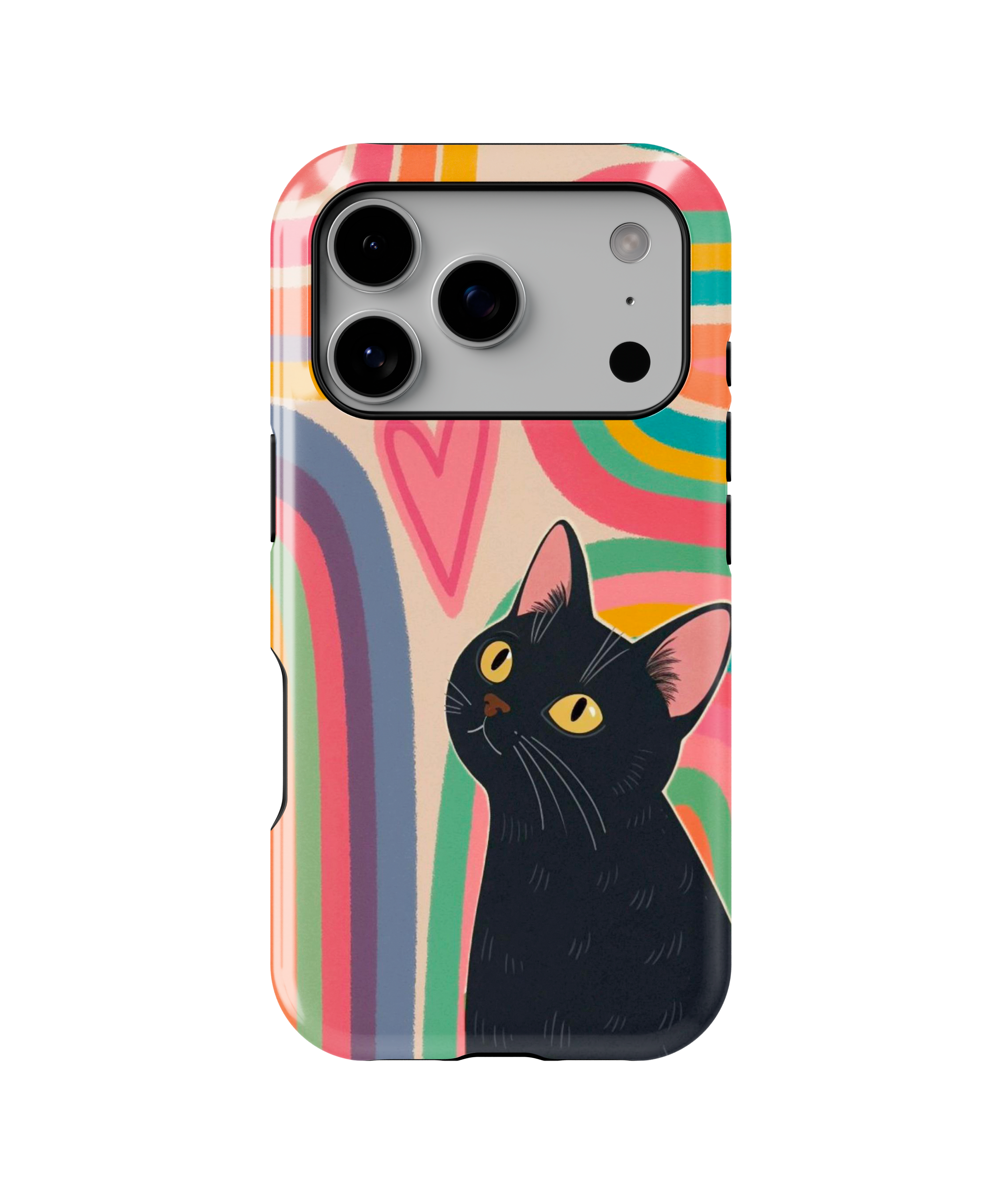 Coque iPhone – Design Chat Noir Coloré