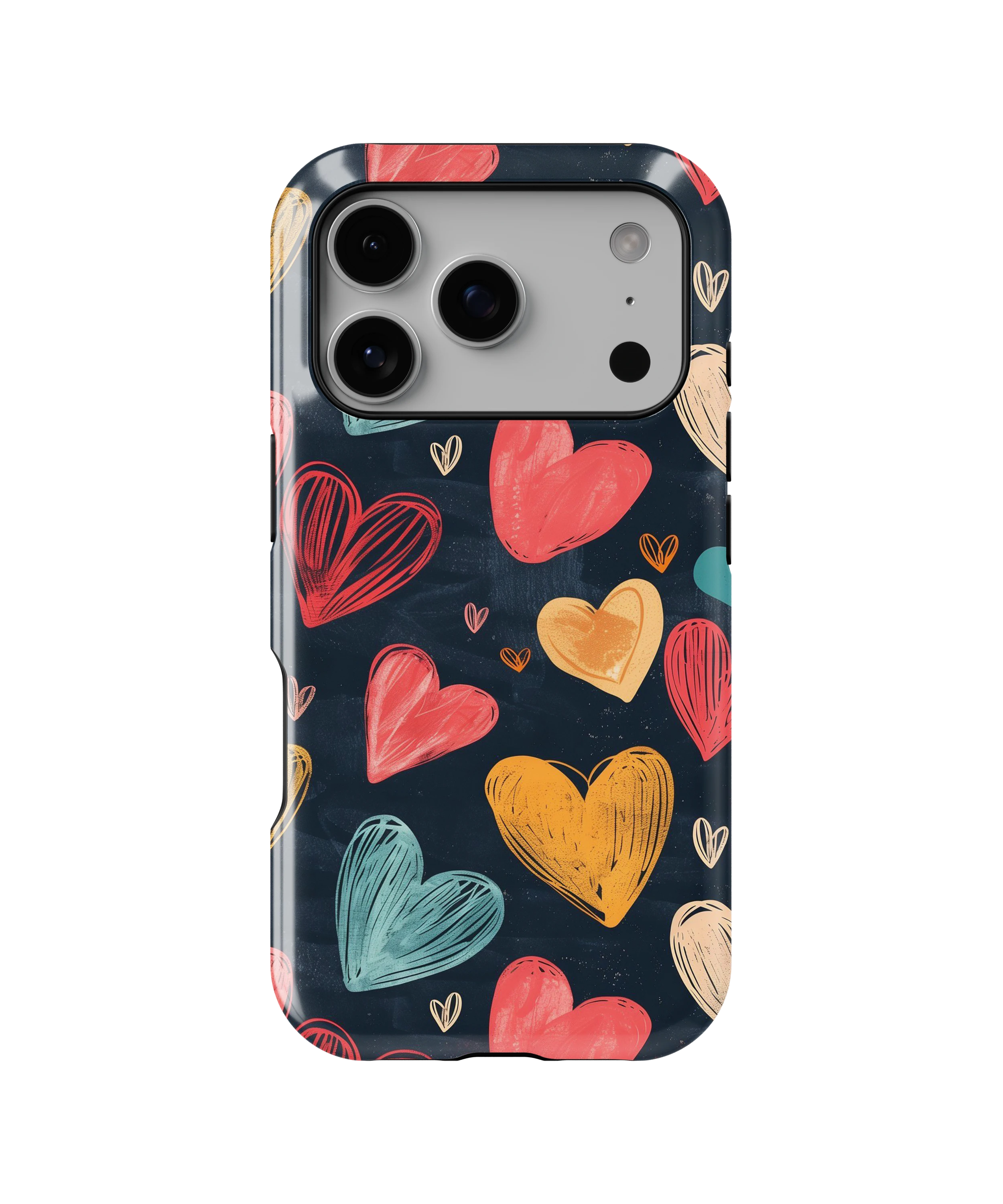 Coque iPhone – Design Cœurs Colorés