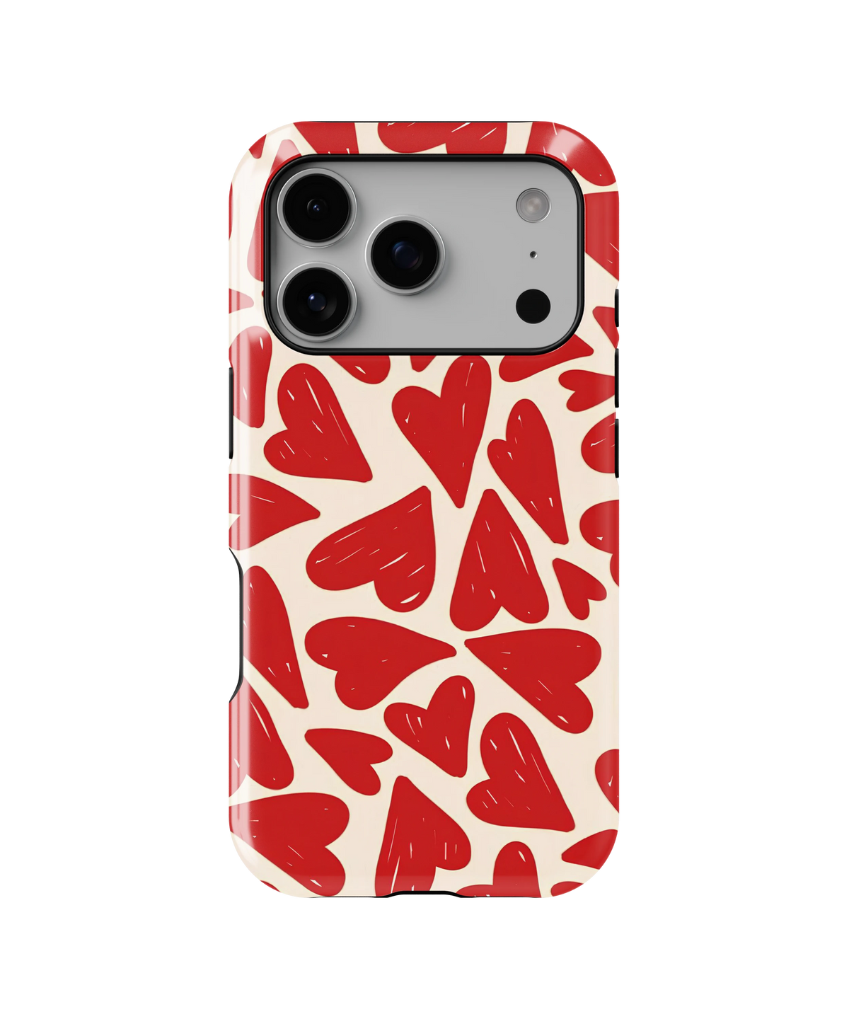 Coque iPhone – Design Cœurs rouges