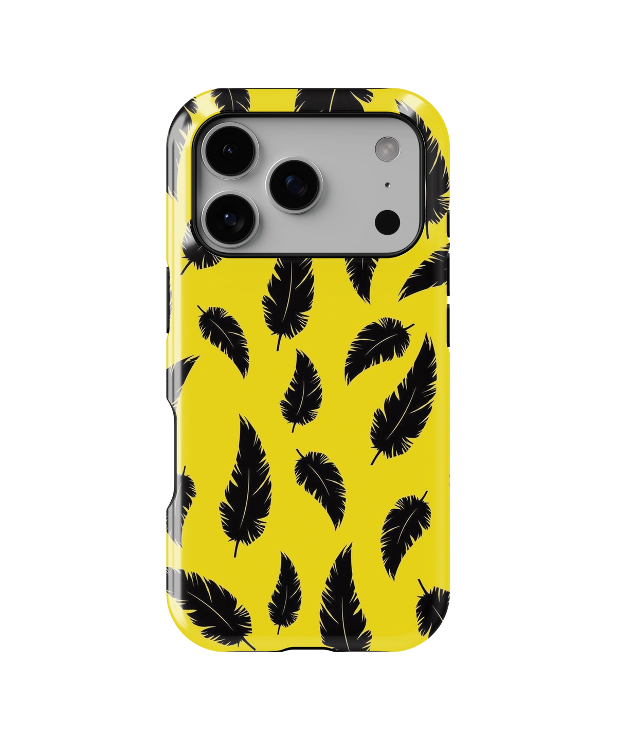 Coque iPhone – Design Plumes Jaunes