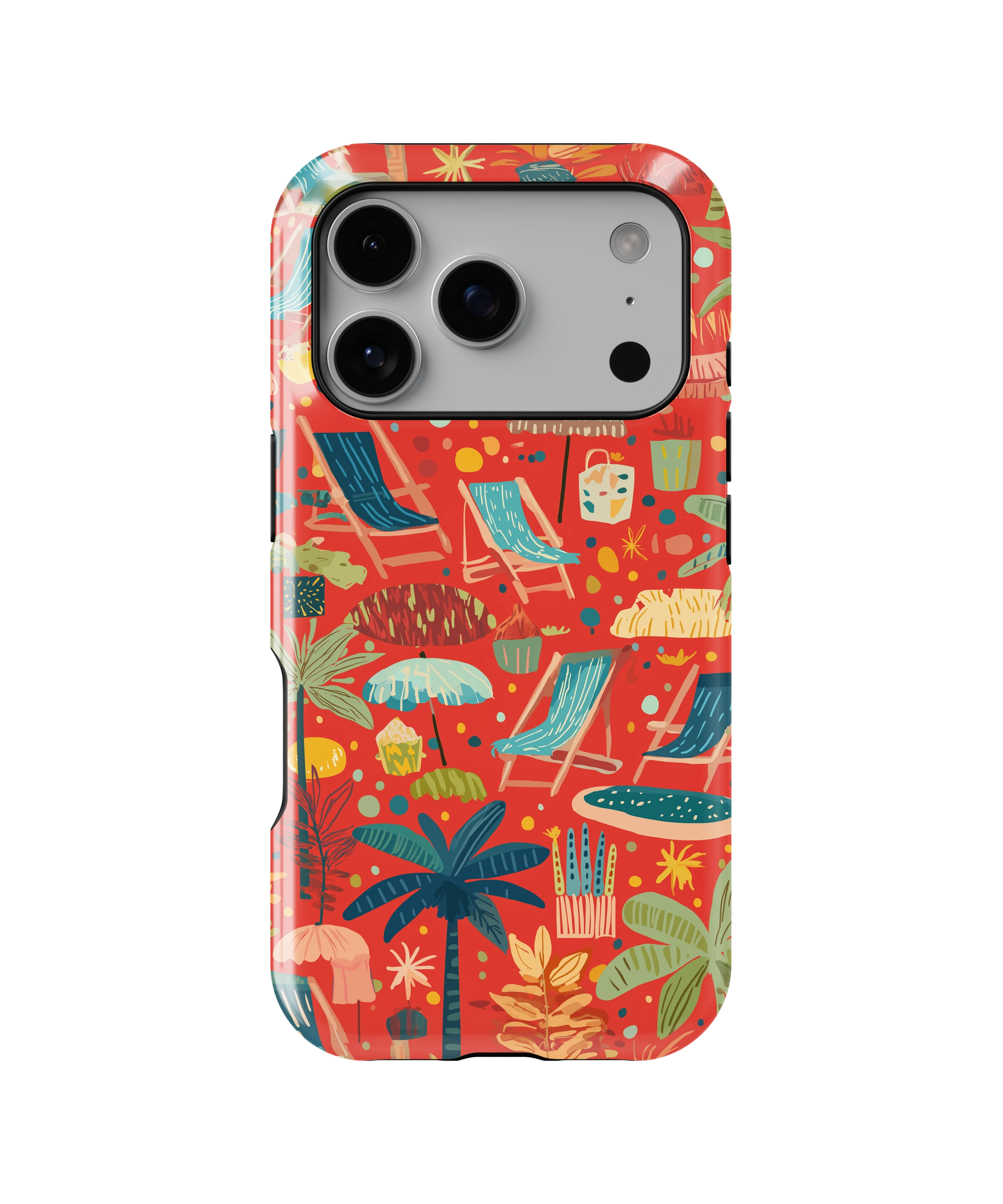 Coque iPhone – Design Summer Rouge Tropical & Fun