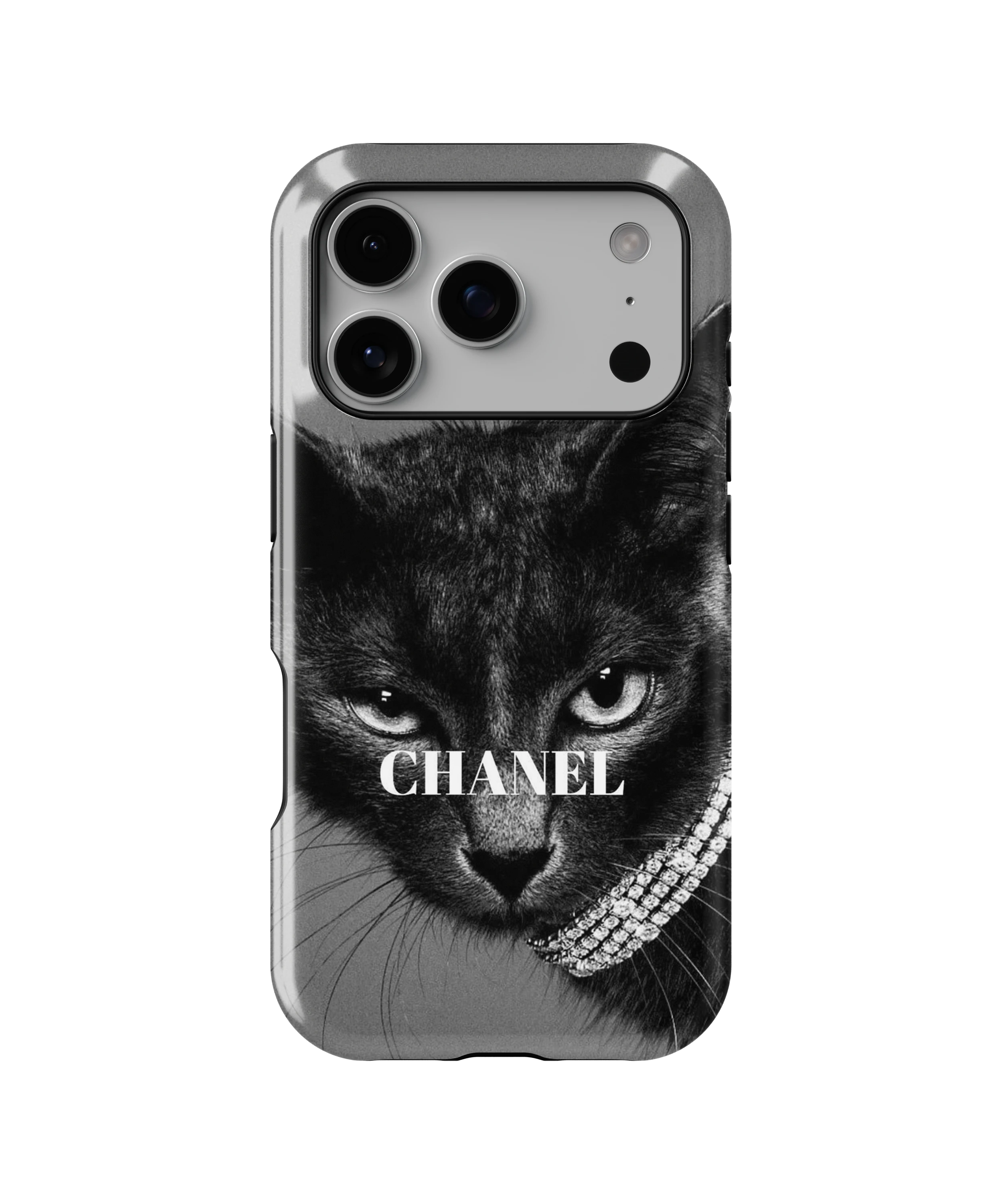 Coque iPhone – Chat Élégant Noir & Blanc Style Luxe
