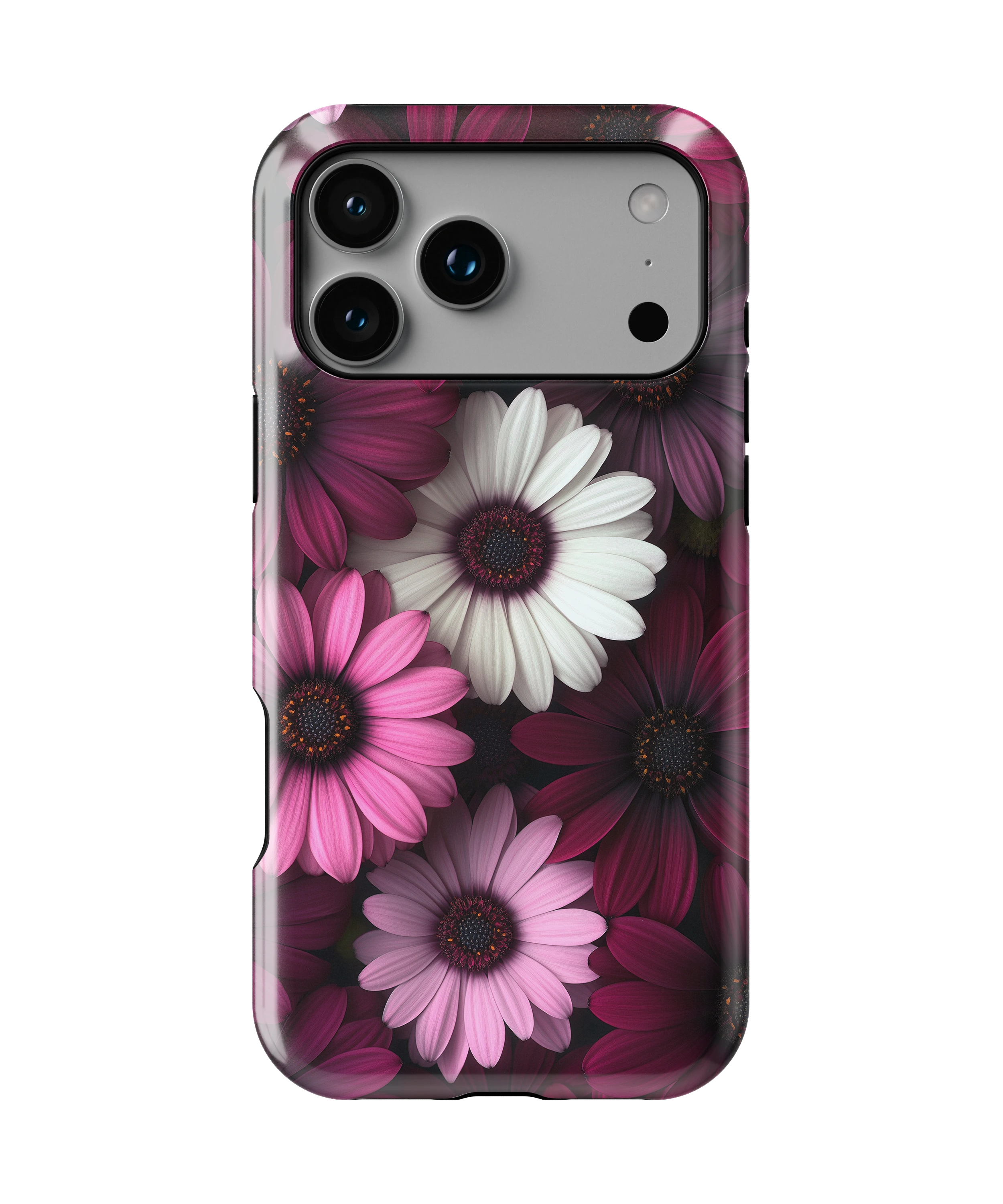 Coque iPhone – Fleurs Élégantes Roses & Blanches