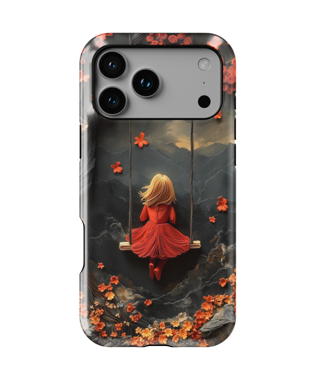Coque iPhone – Design Fille sur Balançoire Poétique