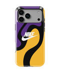 Coque iPhone Nike Abstract – Purple & Gold