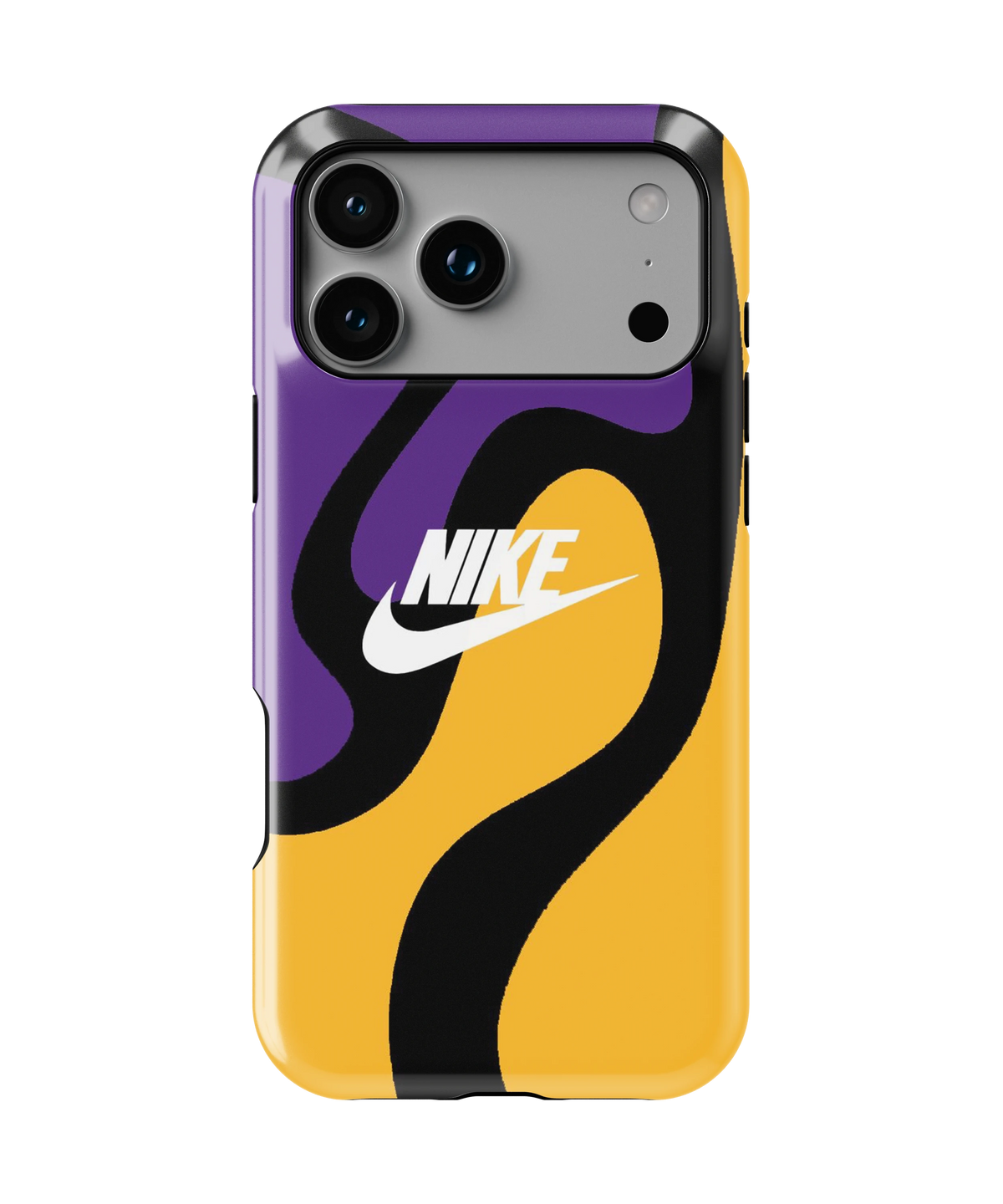 Coque iPhone Nike Abstract – Purple & Gold