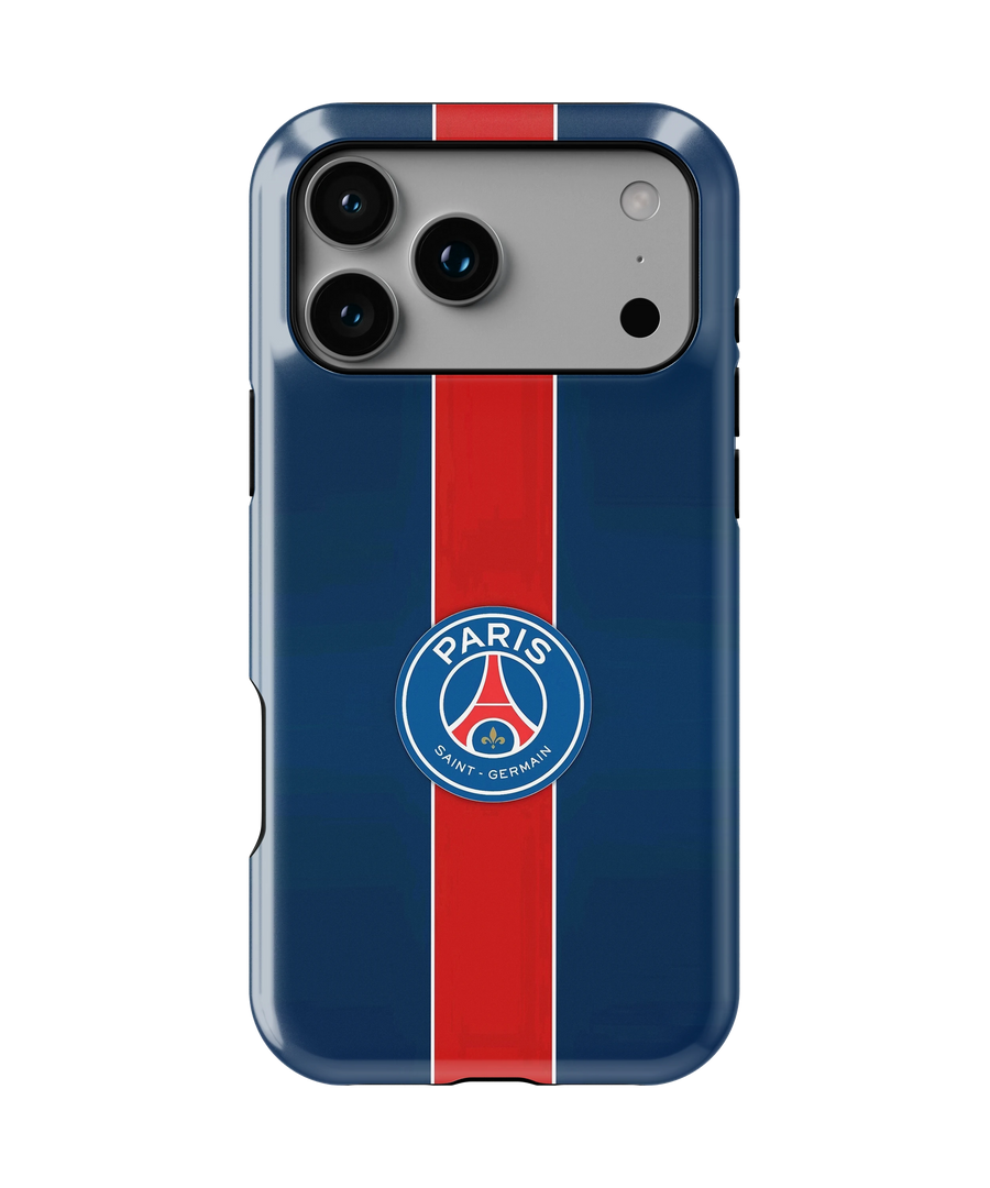 Coque iPhone Paris Saint-Germain – Bleu et rouge | PSG