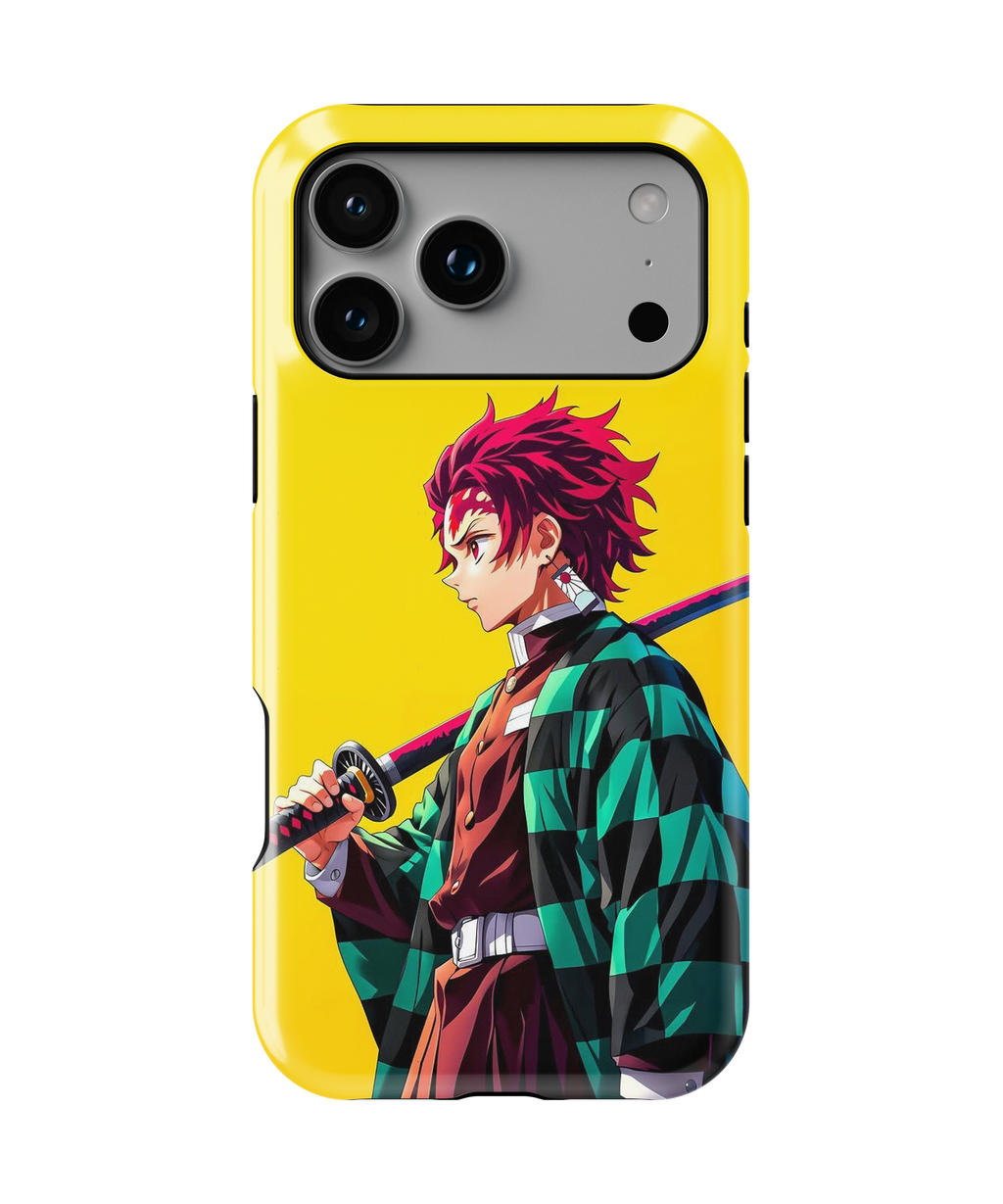 Coque iPhone Tanjiro Kamado – Design Katana & Kimono Vert | Demon Slayer