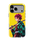 Coque iPhone Tanjiro Kamado – Design Katana & Kimono Vert | Demon Slayer