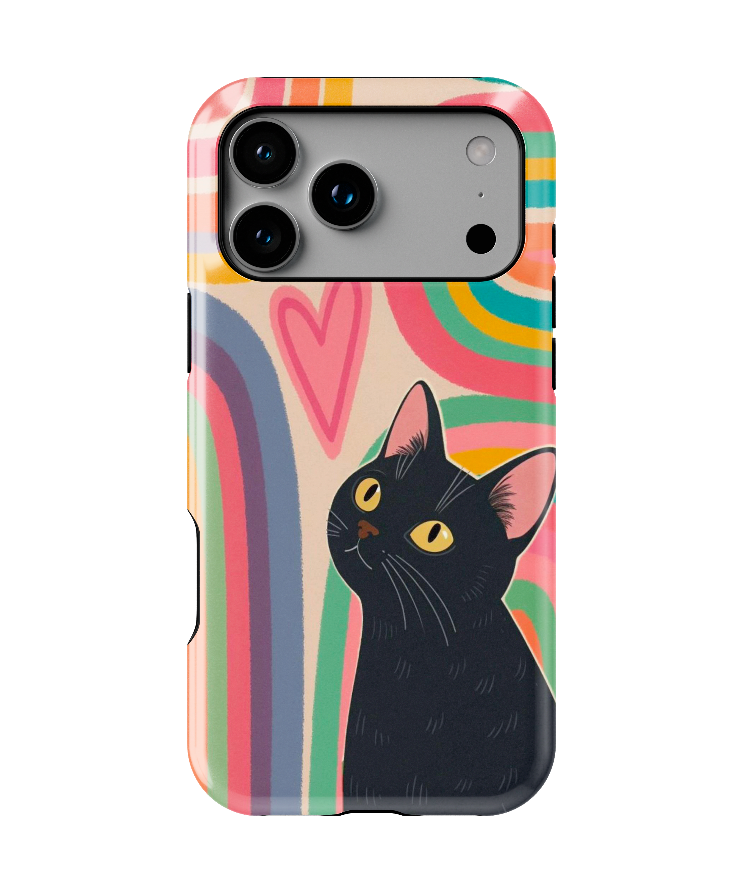 Coque iPhone – Design Chat Noir Coloré
