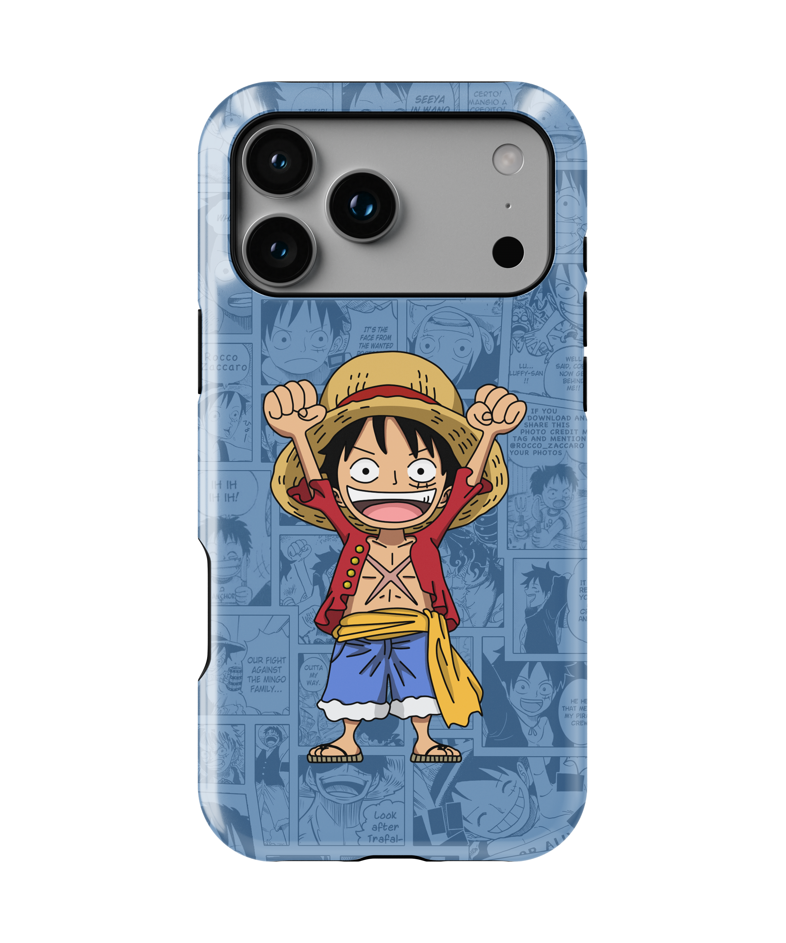 Coque iPhone Monkey D. Luffy – Design Manga Bleu | One Piece