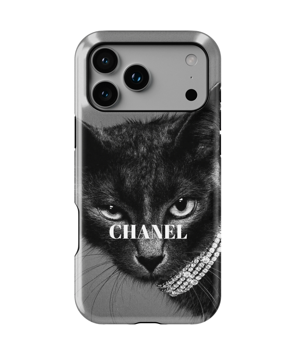 Coque iPhone – Chat Élégant Noir & Blanc Style Luxe
