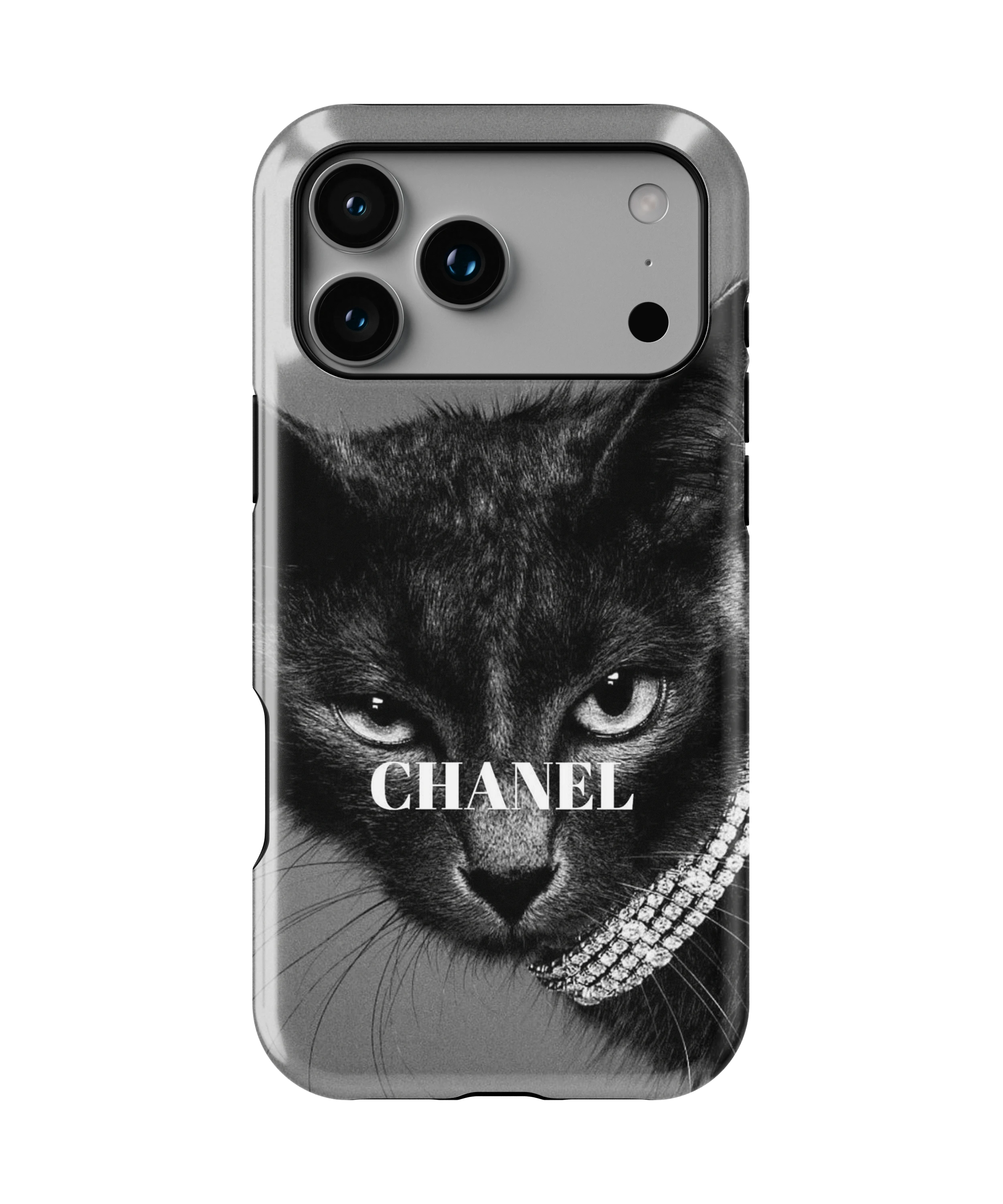 Coque iPhone – Chat Élégant Noir & Blanc Style Luxe