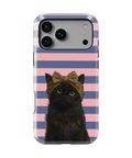 Coque iPhone – Design Chat Noir Rayé
