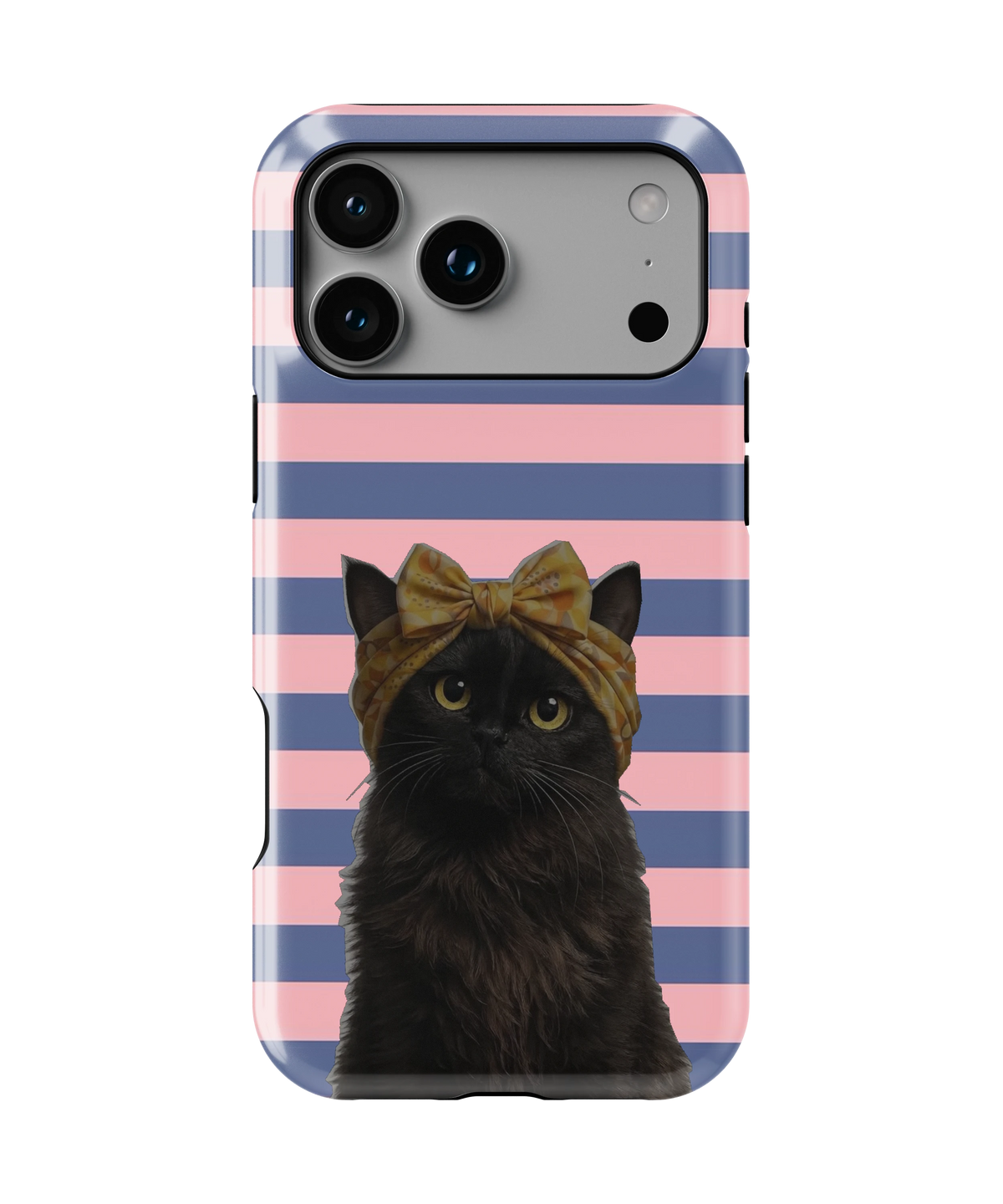 Coque iPhone – Design Chat Noir Rayé