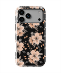 Coque iPhone – Design Floral Élégant Noir & Beige