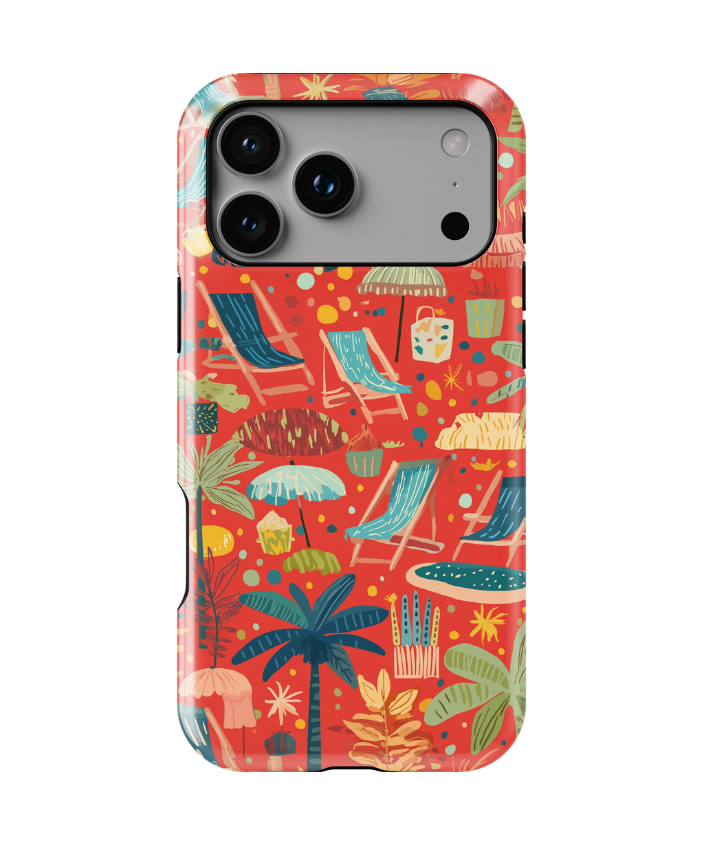Coque iPhone – Design Summer Rouge Tropical & Fun