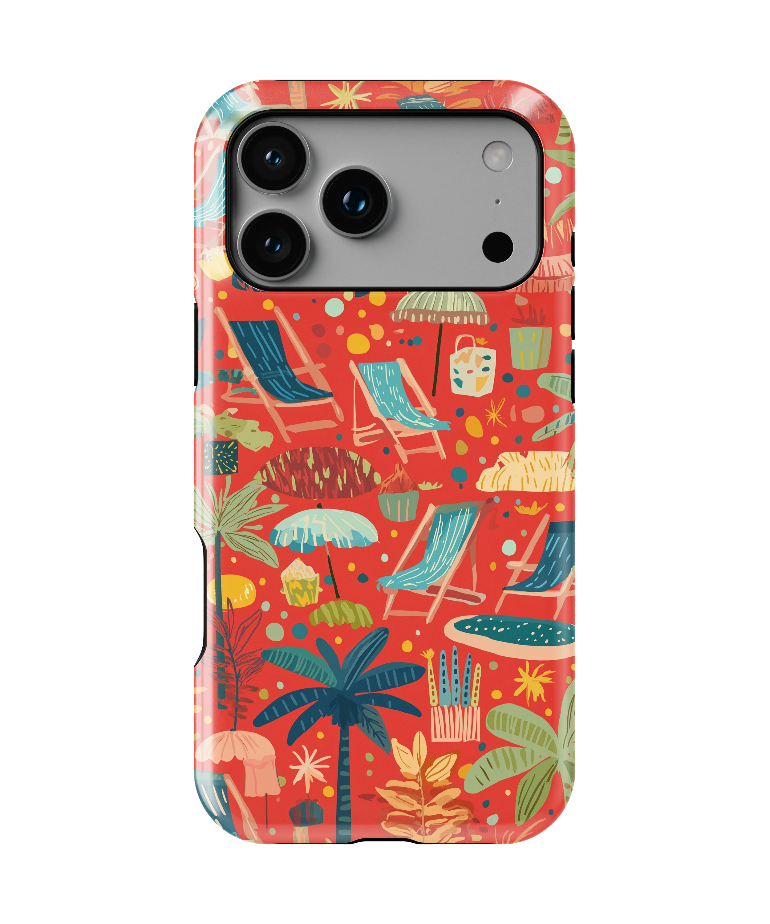 Coque iPhone – Design Summer Rouge Tropical & Fun