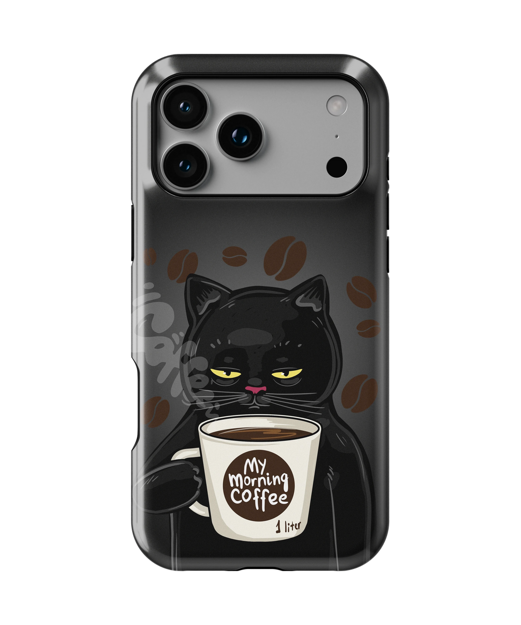 Coque iPhone Chat Café – Avant le café / Après le café