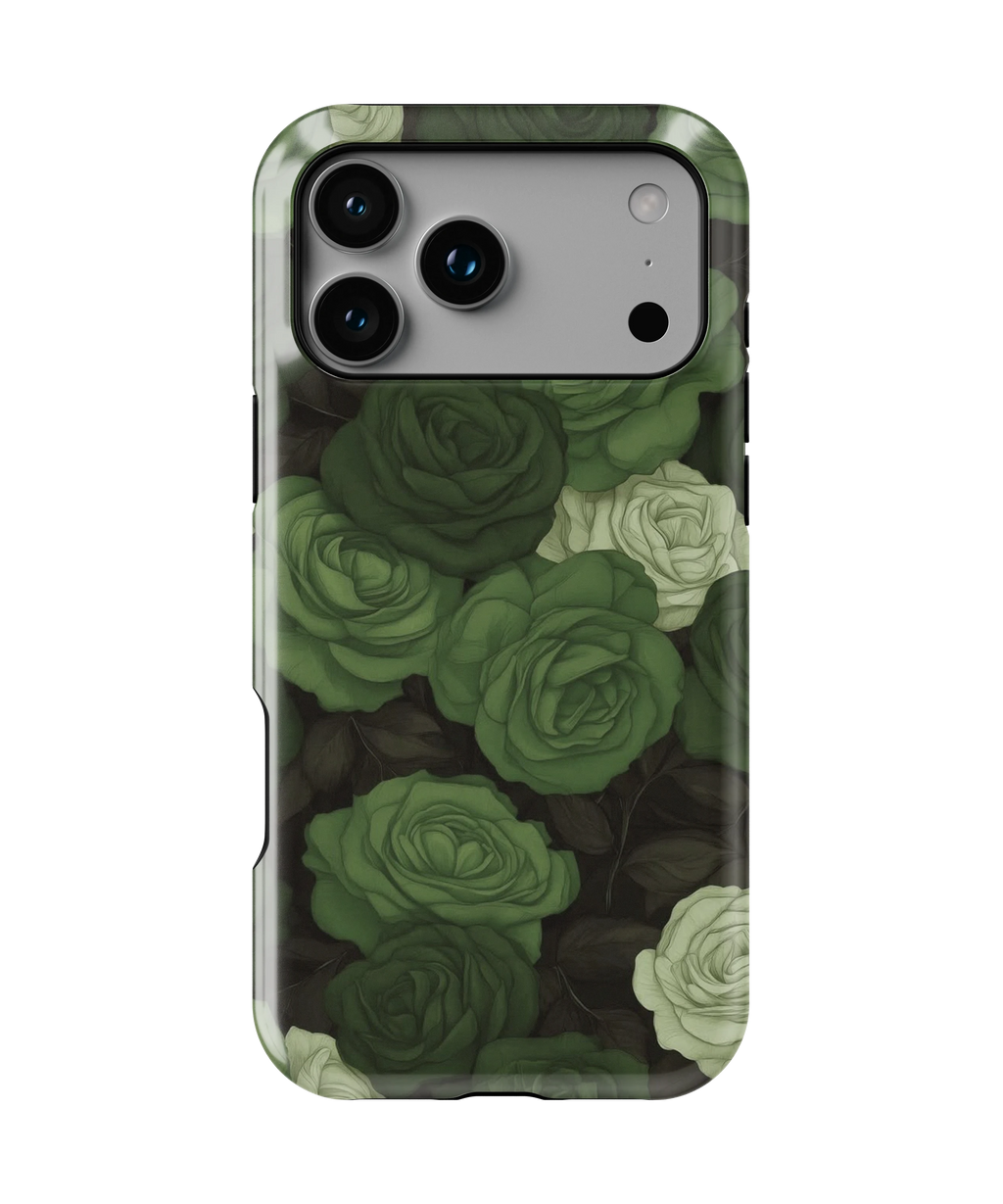 Coque iPhone – Design Roses Vertes